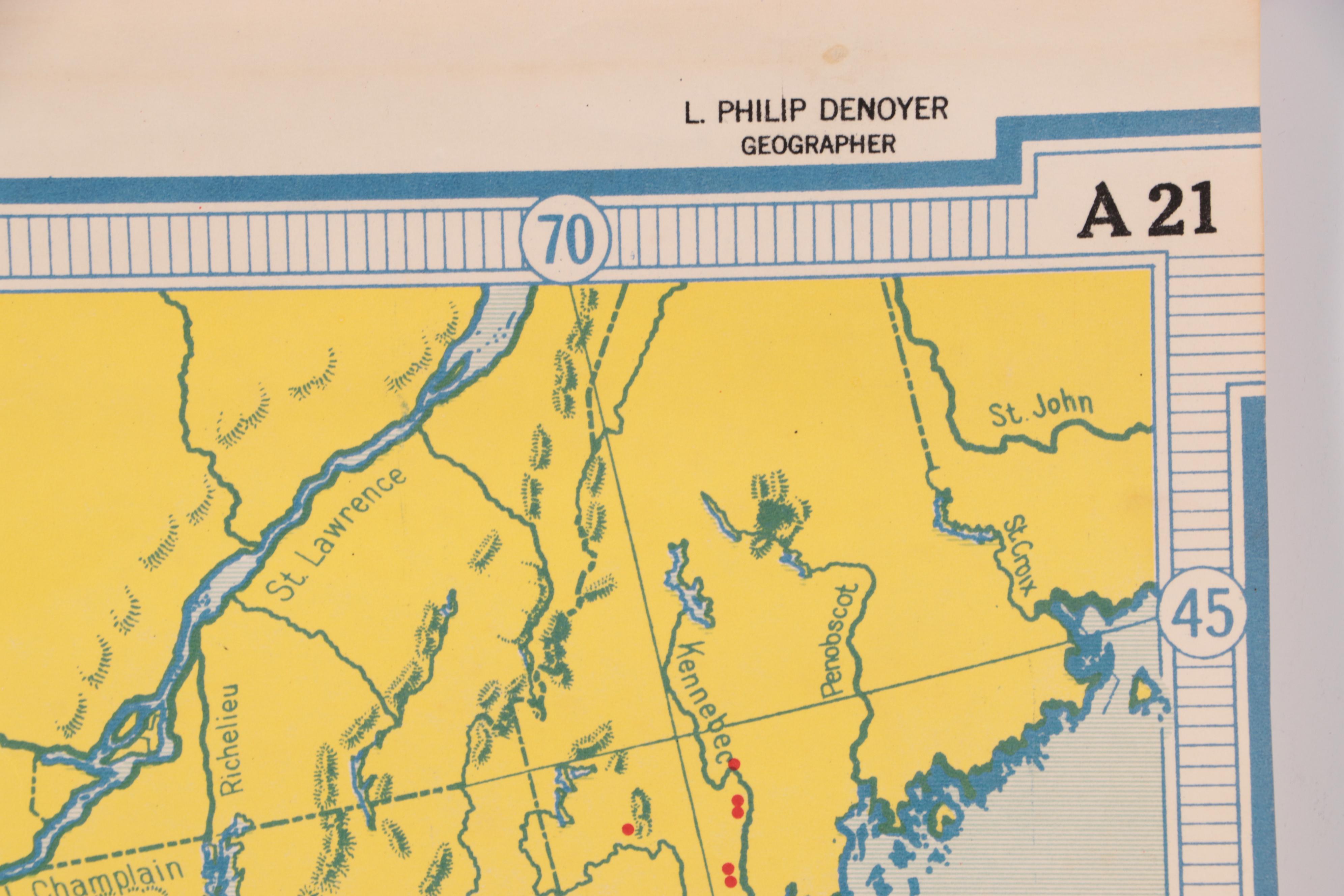Denoyer-Geppert School Map "Industrial United States," Mid-20th Century