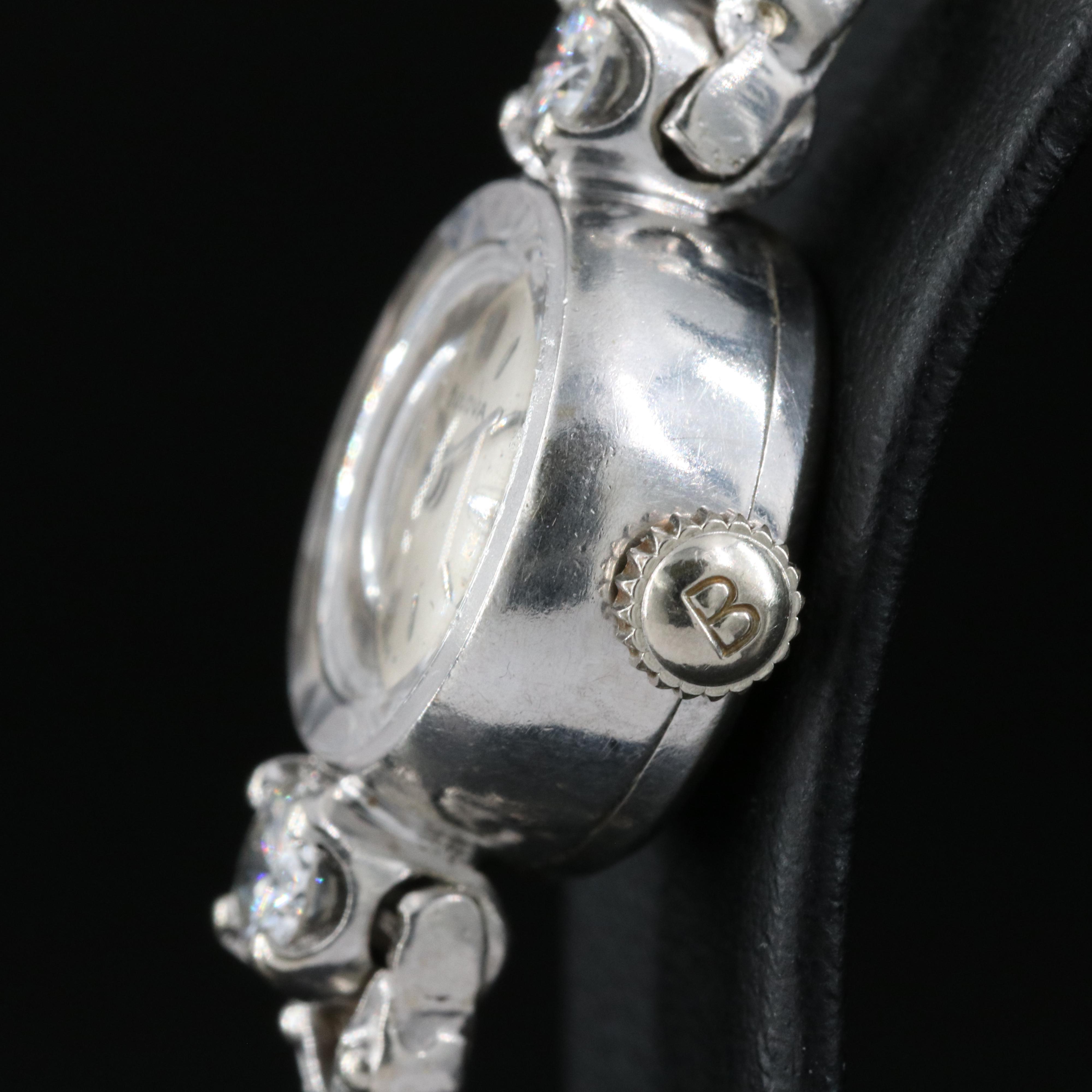 14K Bulova Diamond Case and 14K Diamond Partial Band Watch