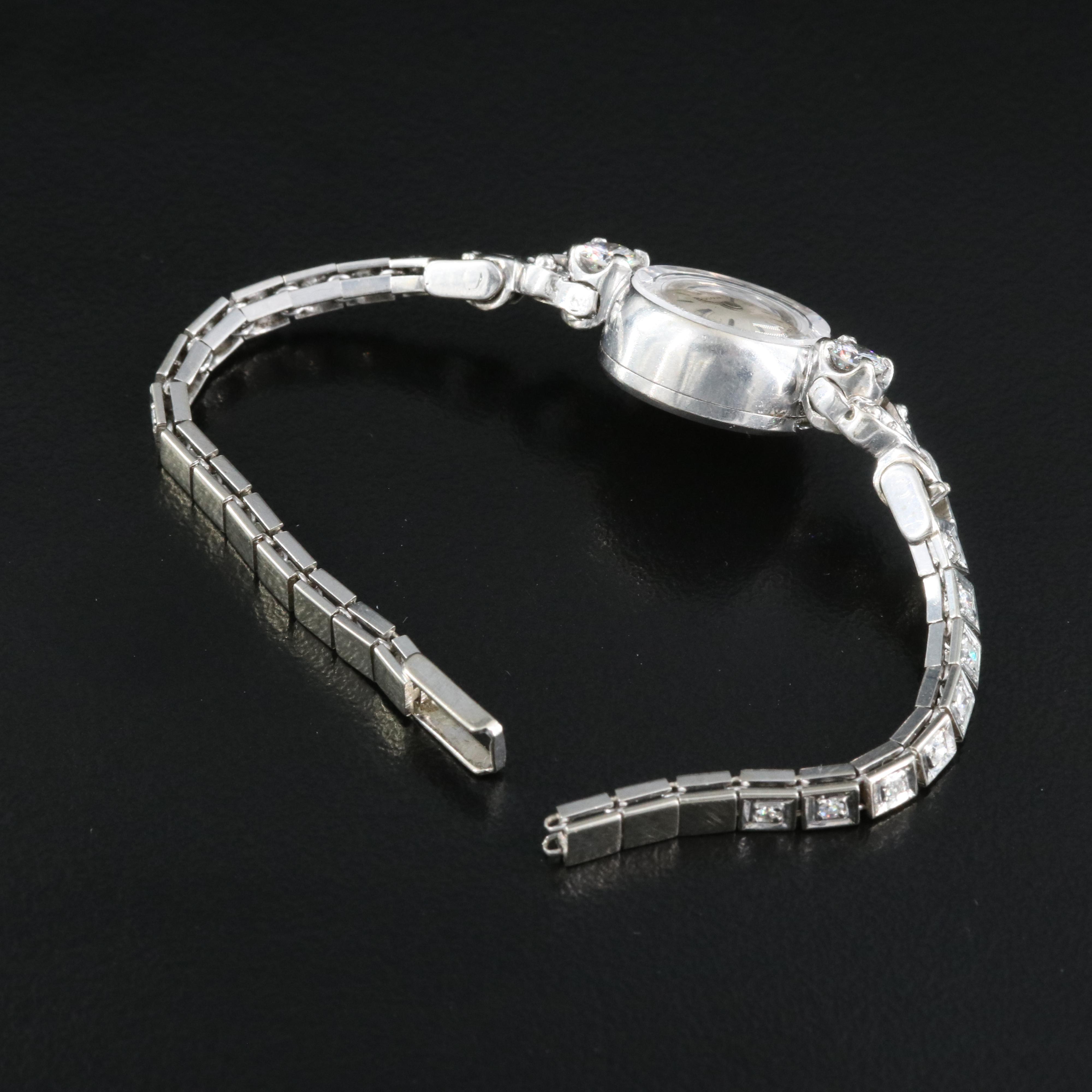 14K Bulova Diamond Case and 14K Diamond Partial Band Watch