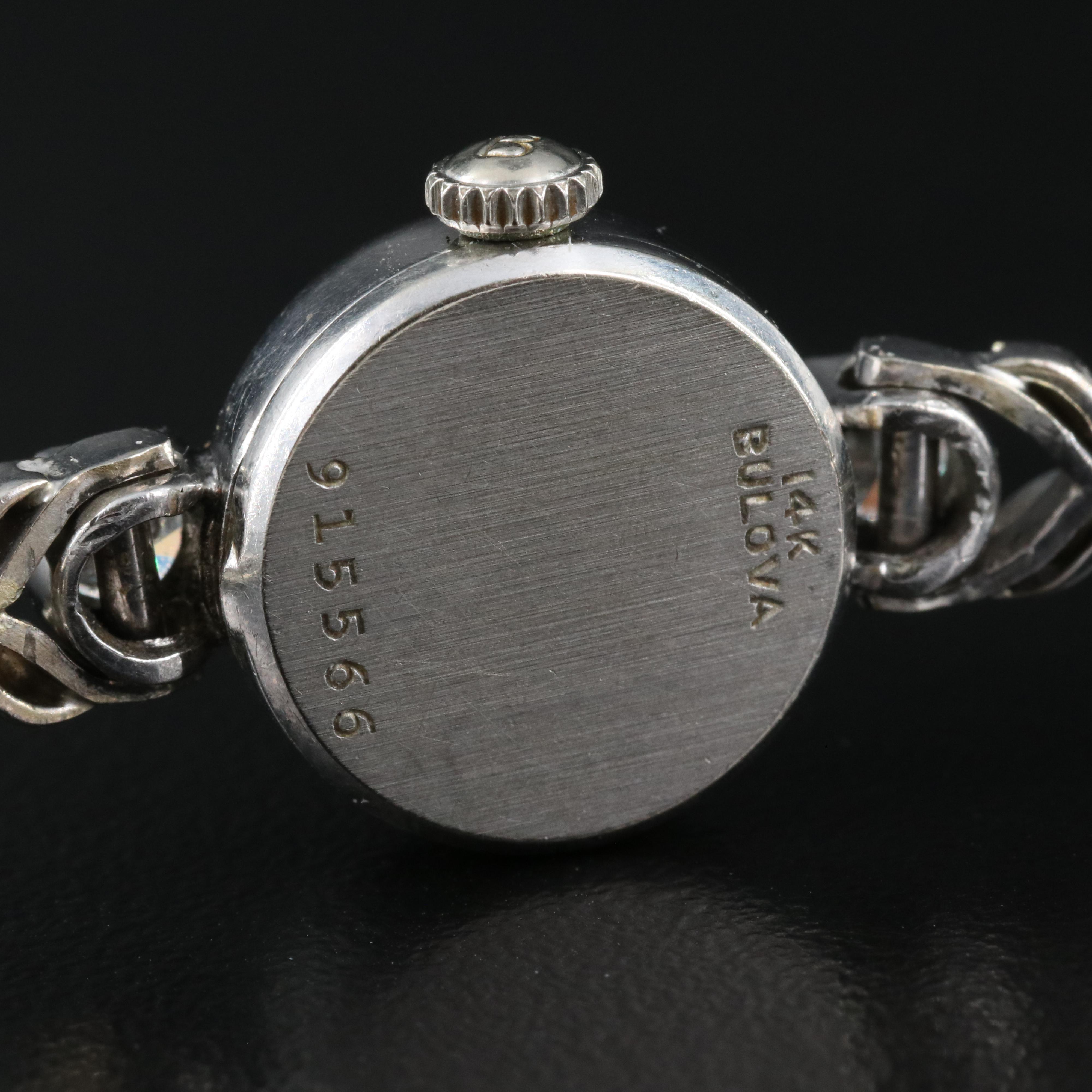 14K Bulova Diamond Case and 14K Diamond Partial Band Watch