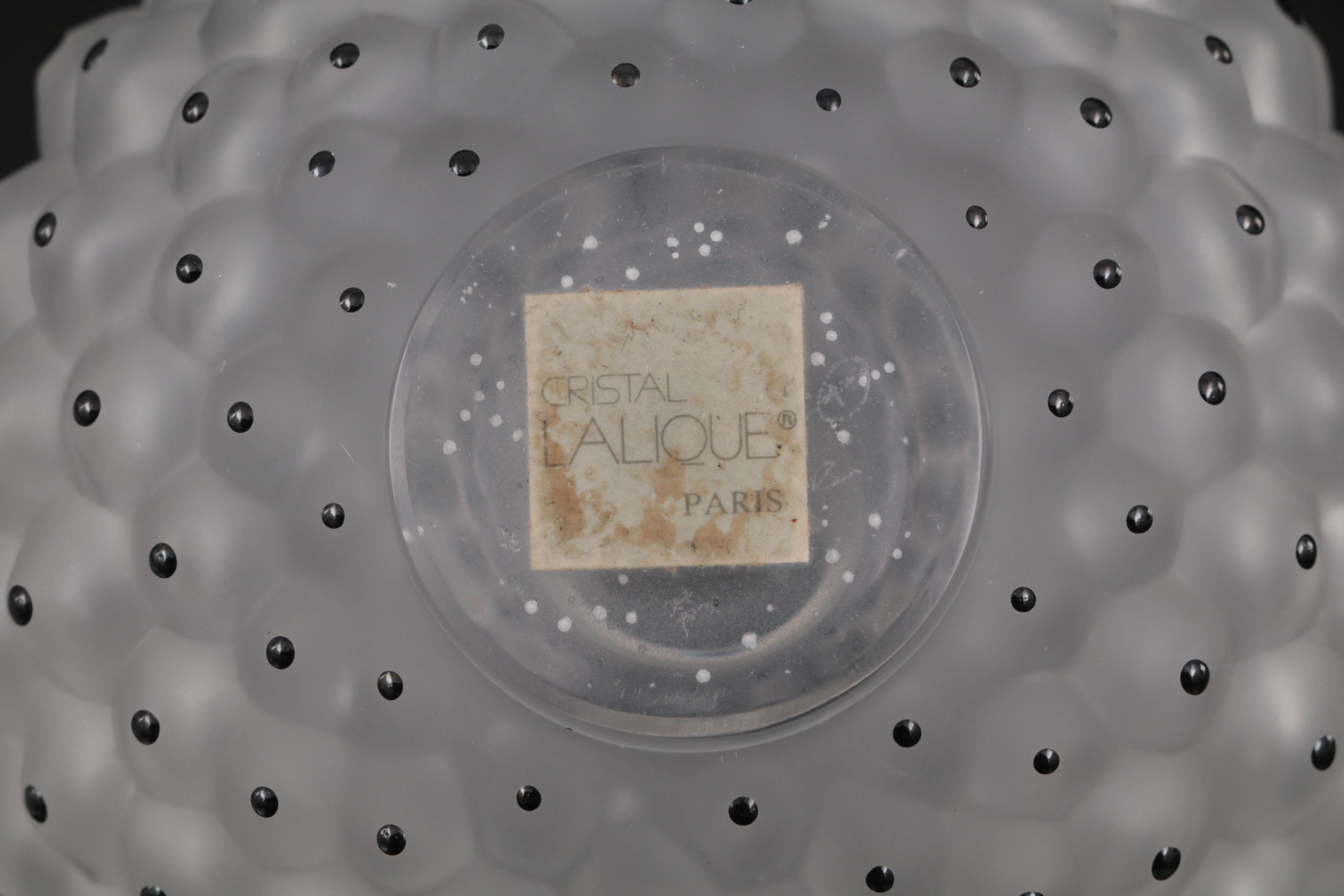 Lalique "Cactus" Frosted Crystal Perfume Bottle and Powder Box