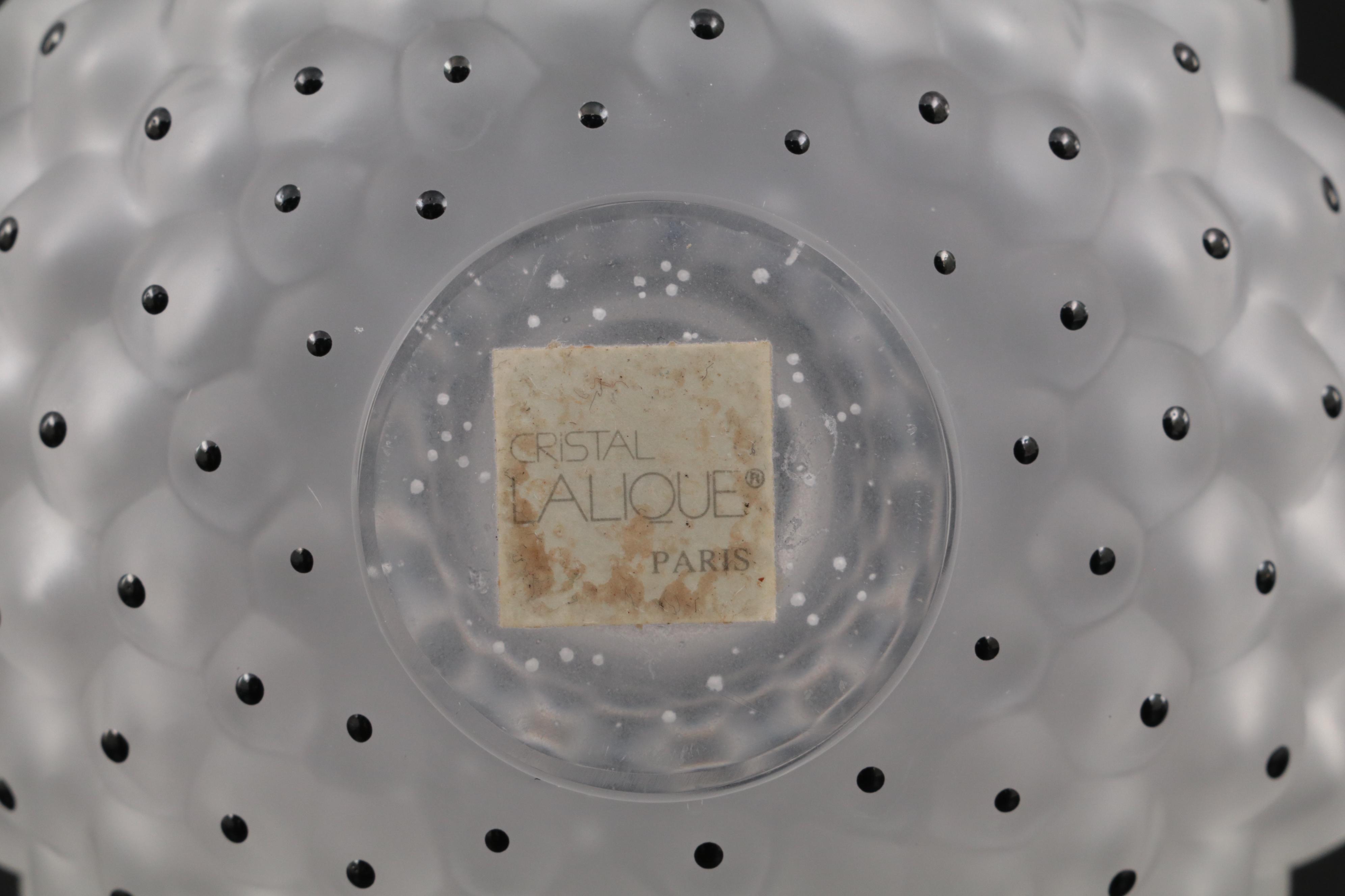 Lalique "Cactus" Frosted Crystal Perfume Bottle and Powder Box