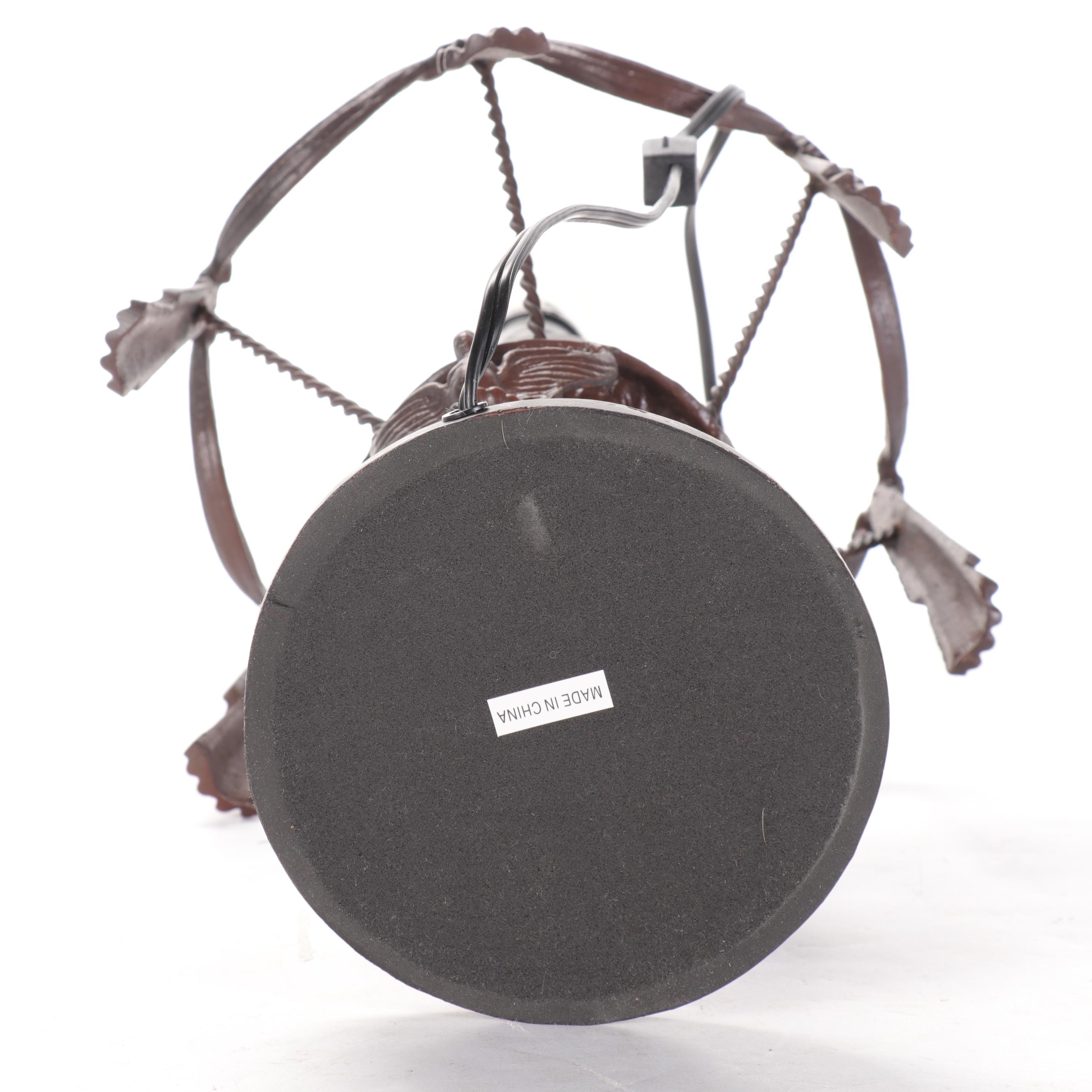 Tiffany Factory Slag Glass Hot Air Balloon Figural Table Lamp, 2013