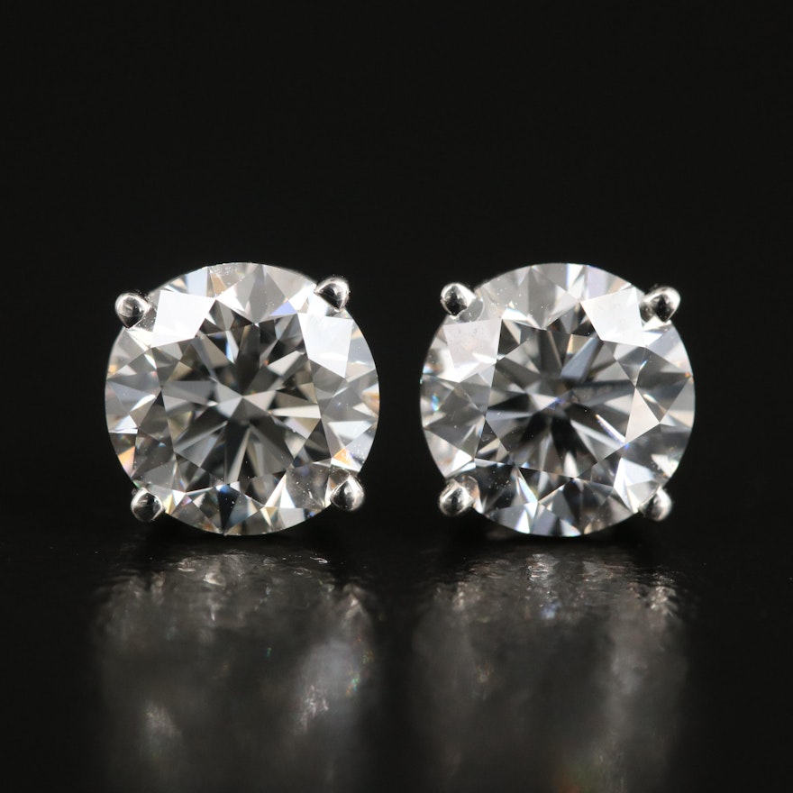 Platinum 2.28 CTW Lab Grown Diamond Stud Earrings with IGI Reports