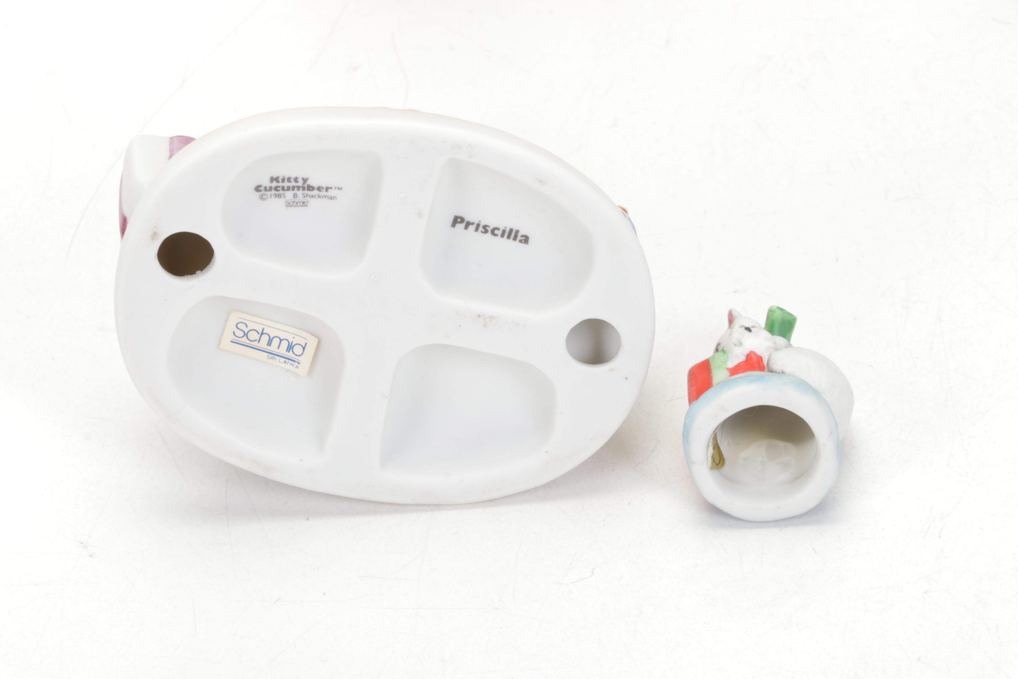 Schmid, Reuge and Enesco Cat Themed Music Boxes and Figurines