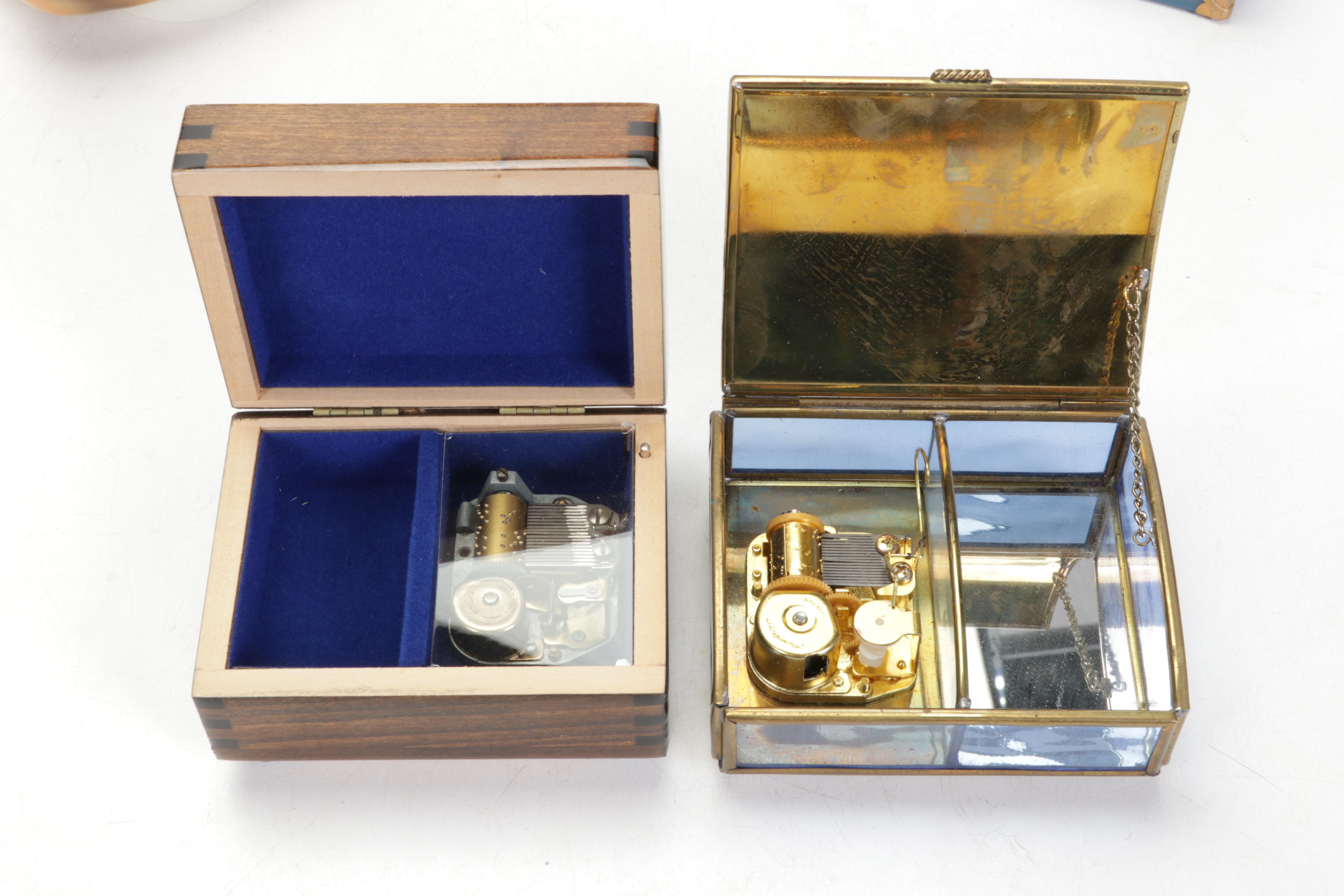 Schmid, Reuge and Enesco Cat Themed Music Boxes and Figurines