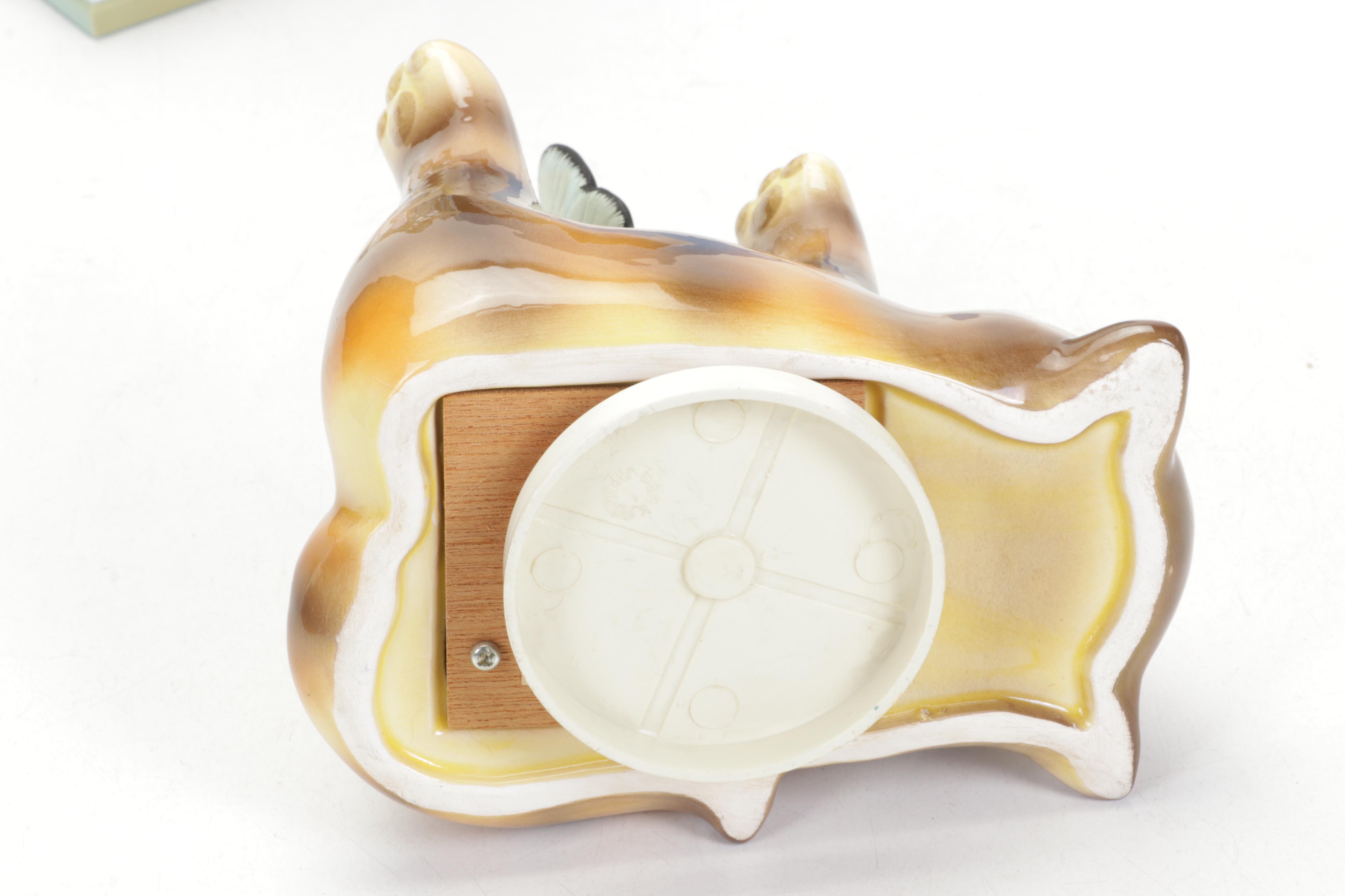 Schmid, Reuge and Enesco Cat Themed Music Boxes and Figurines