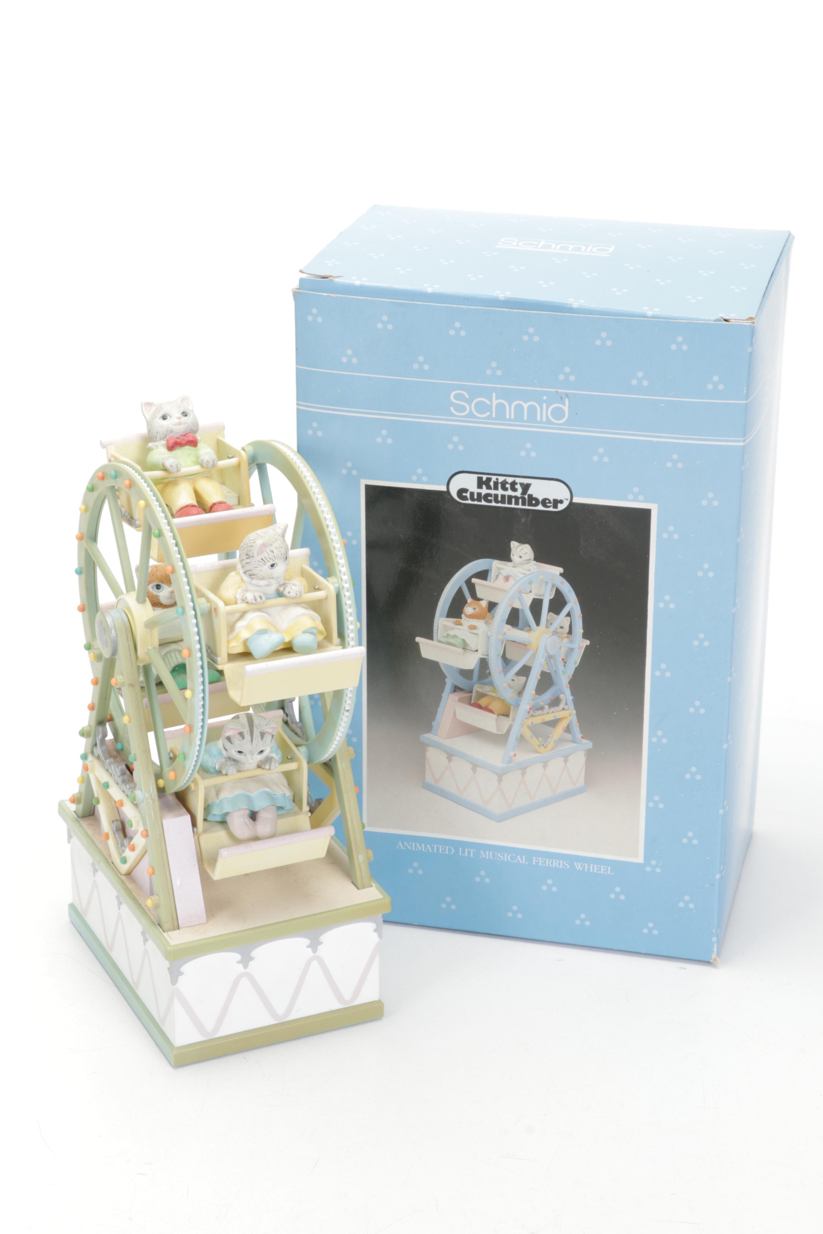 Schmid, Reuge and Enesco Cat Themed Music Boxes and Figurines