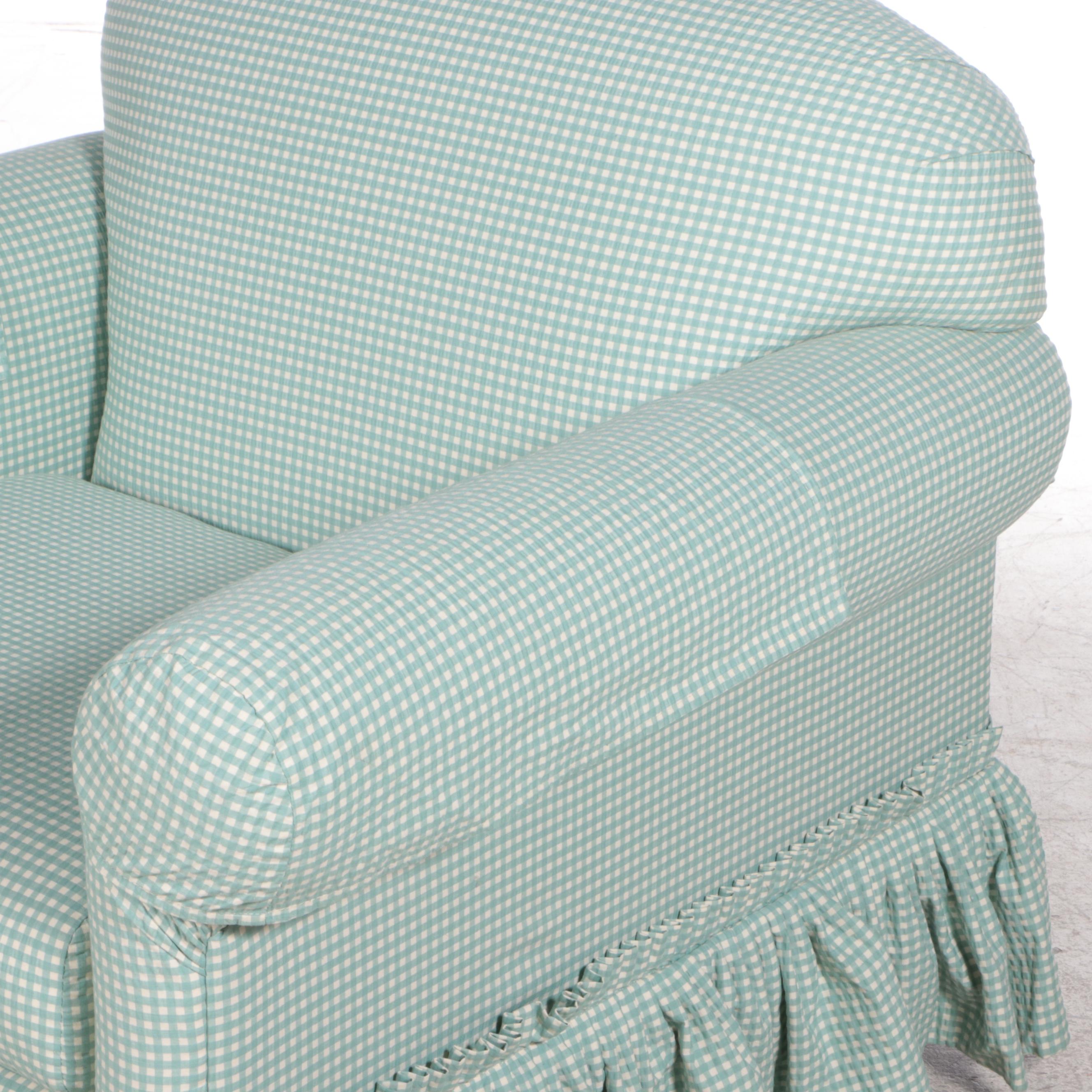 Westwood Industries Custom-Upholstered Easy Armchair in Nantucket Aqua