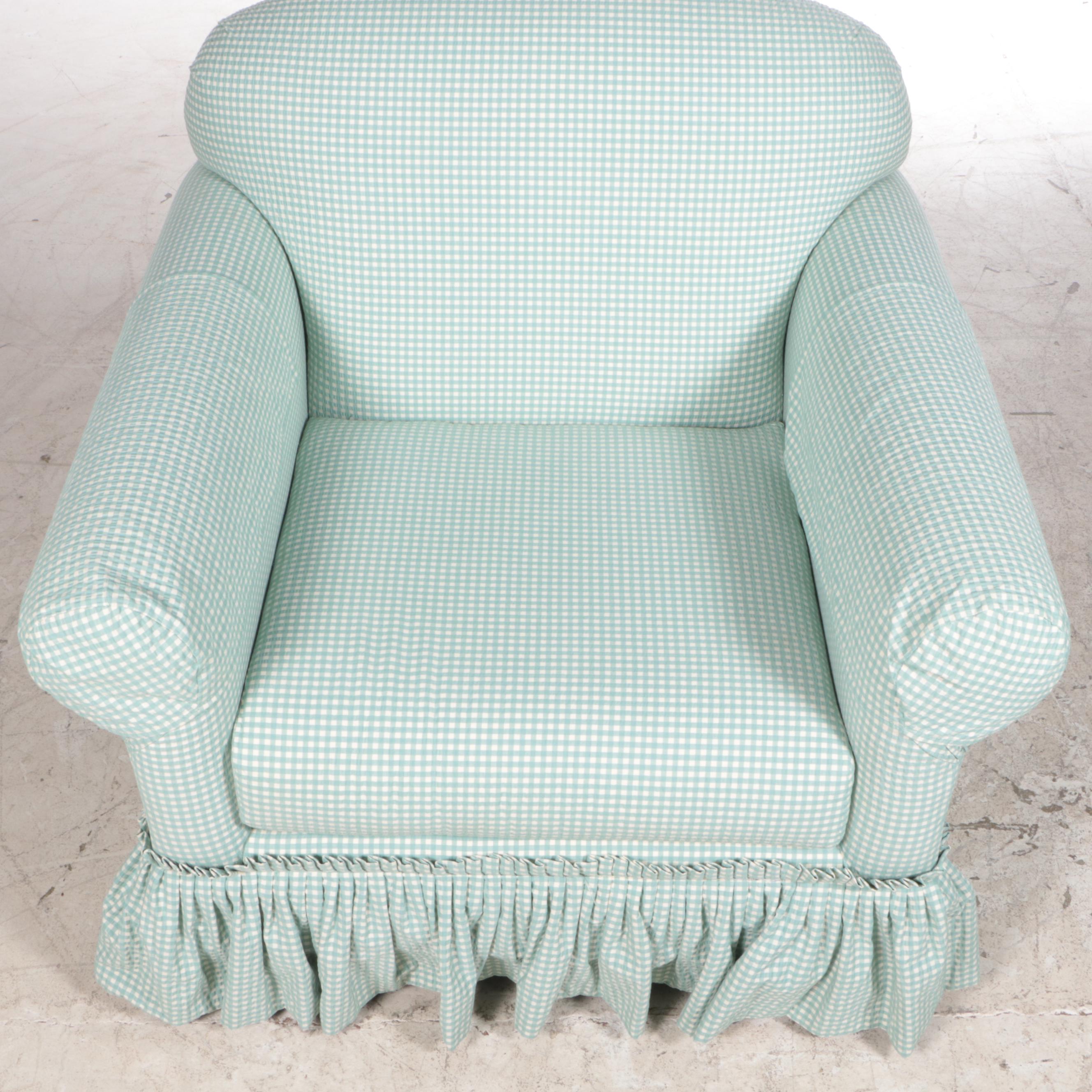 Westwood Industries Custom-Upholstered Easy Armchair in Nantucket Aqua