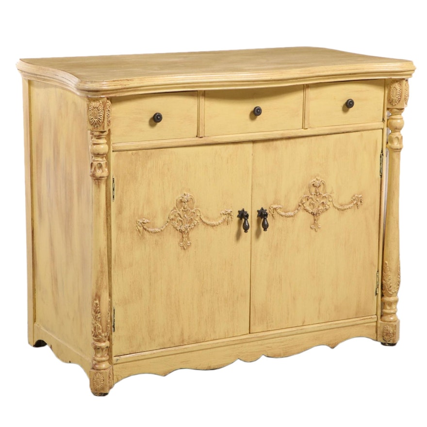 Stoltz-Schmitt Furniture Co. Neoclassical Style Yellow-Painted Six-Drawer Buffet