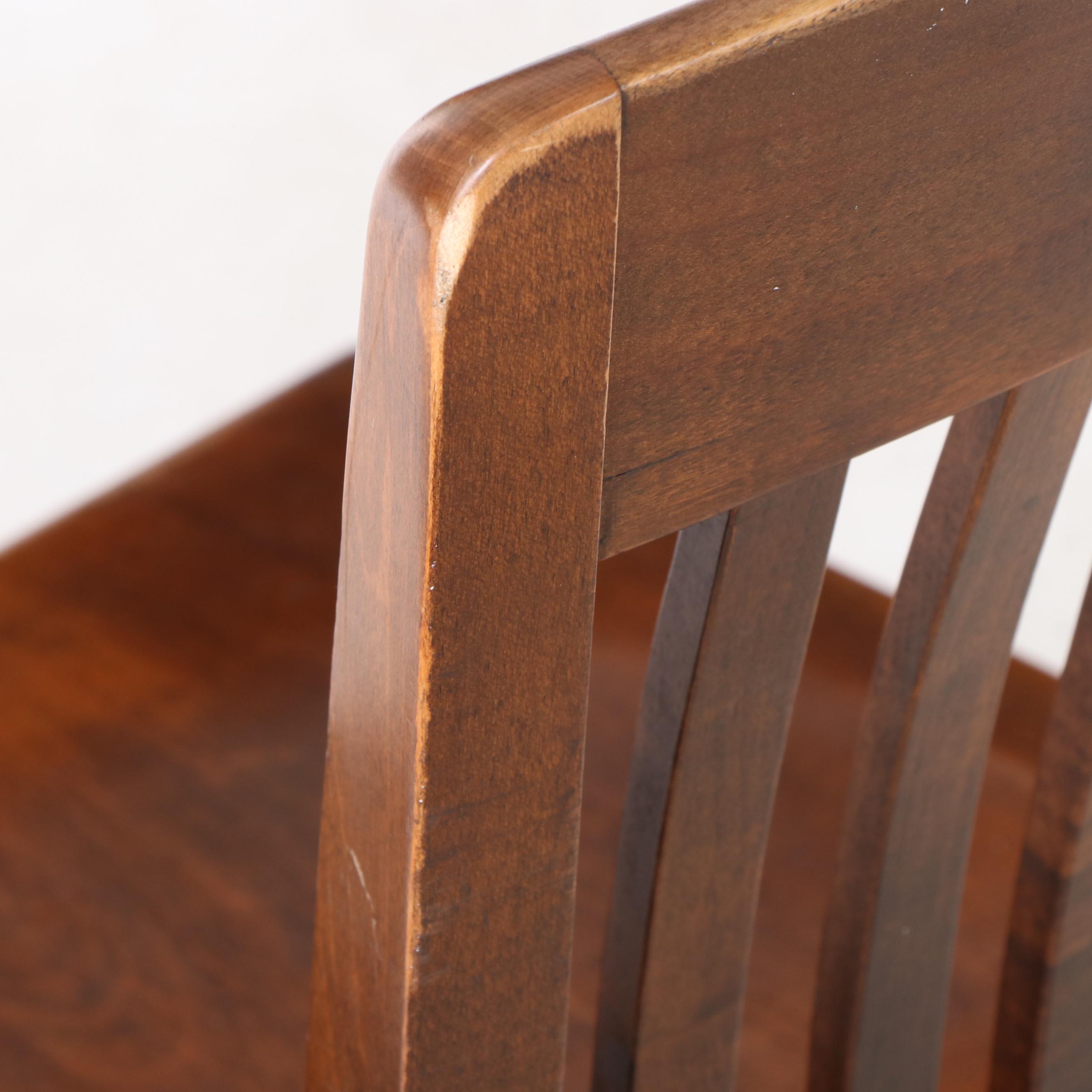 W.H. Gunlocke Chair Co. Maple Swivel Desk Chair, Mid-20th Century