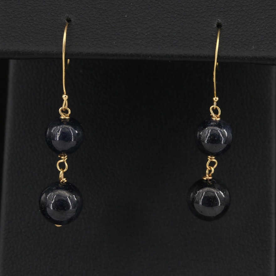 14K Sapphire Drop Earrings