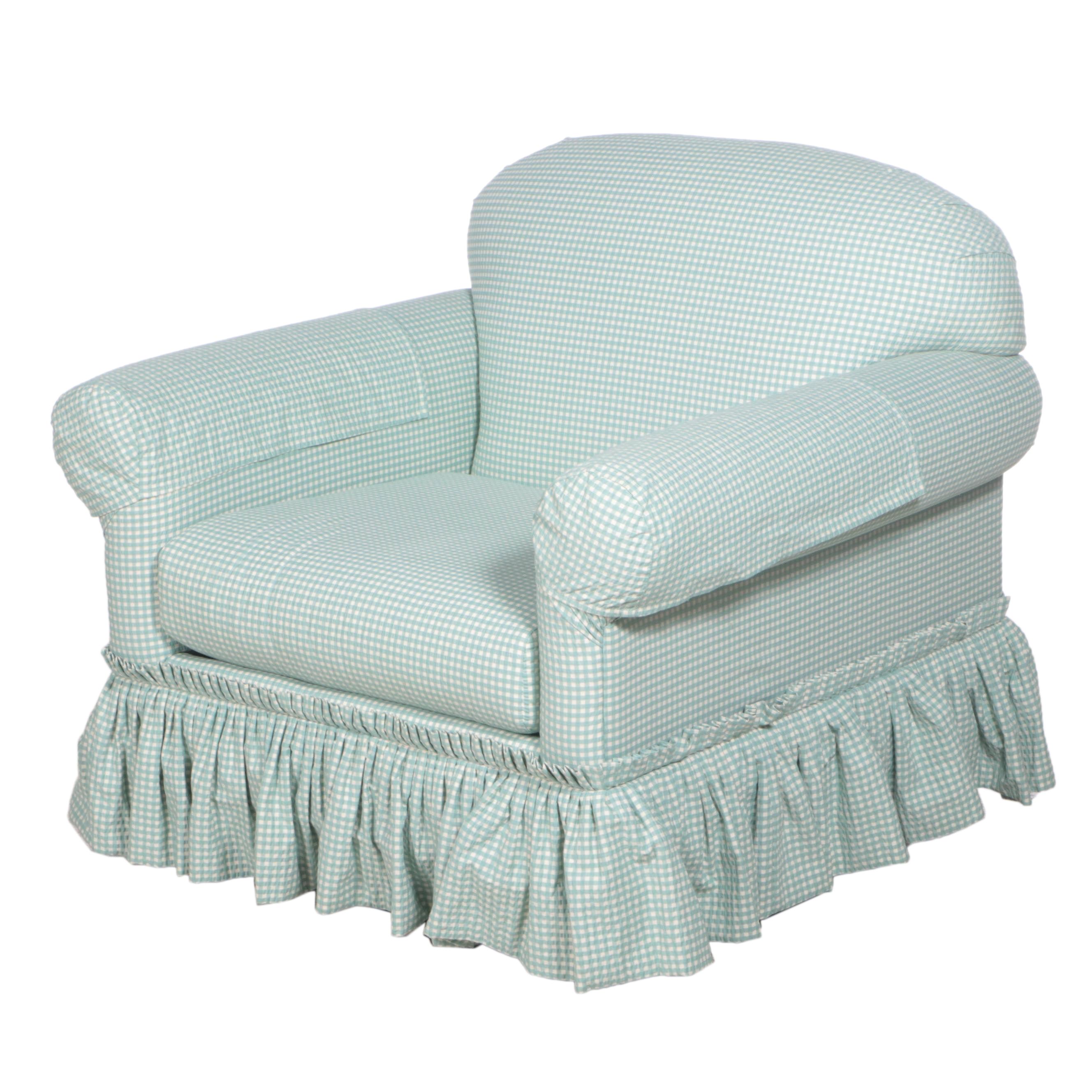 Westwood Industries Custom-Upholstered Easy Armchair in Nantucket Aqua
