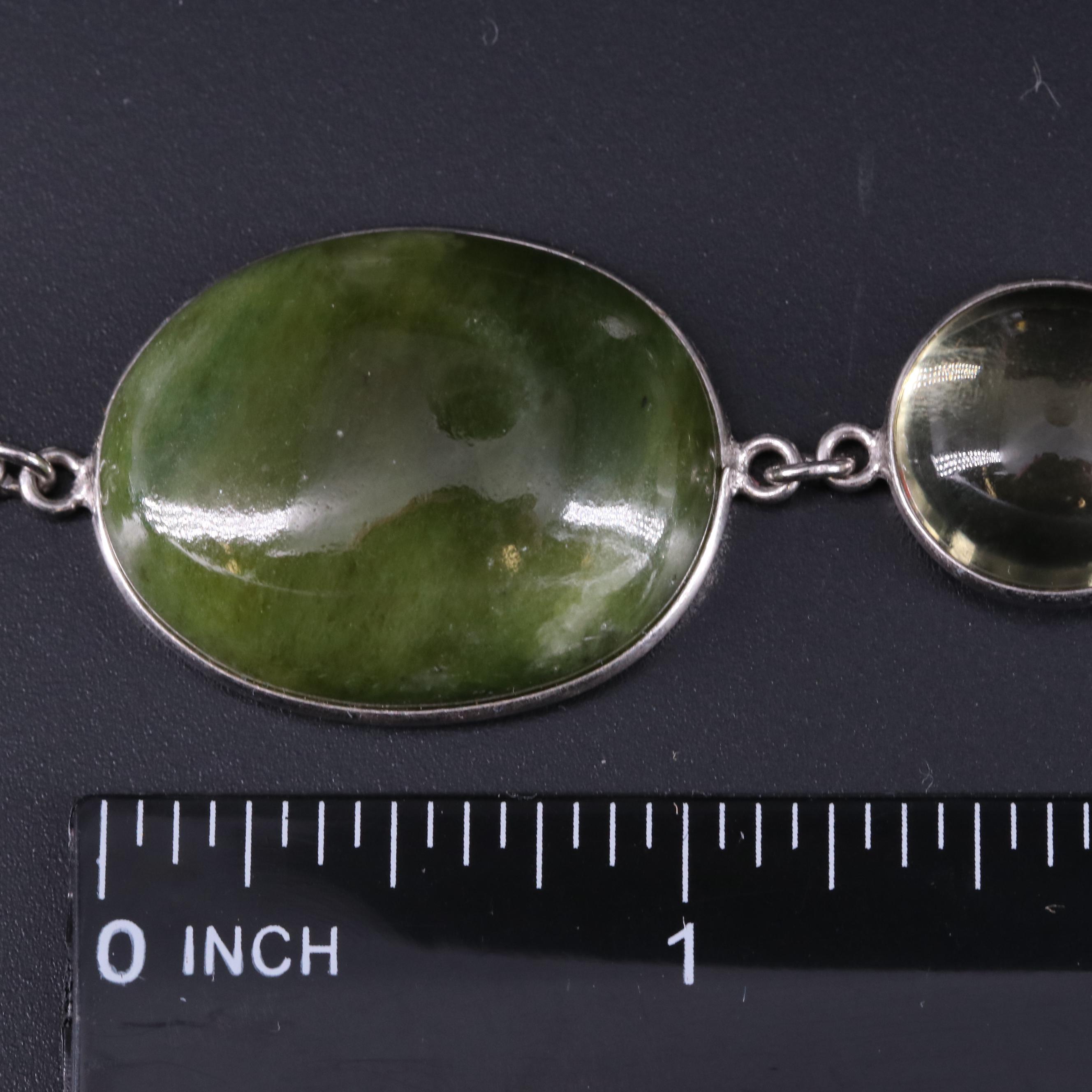 Sterling Silver Bracelet Assortment Including Gemstones