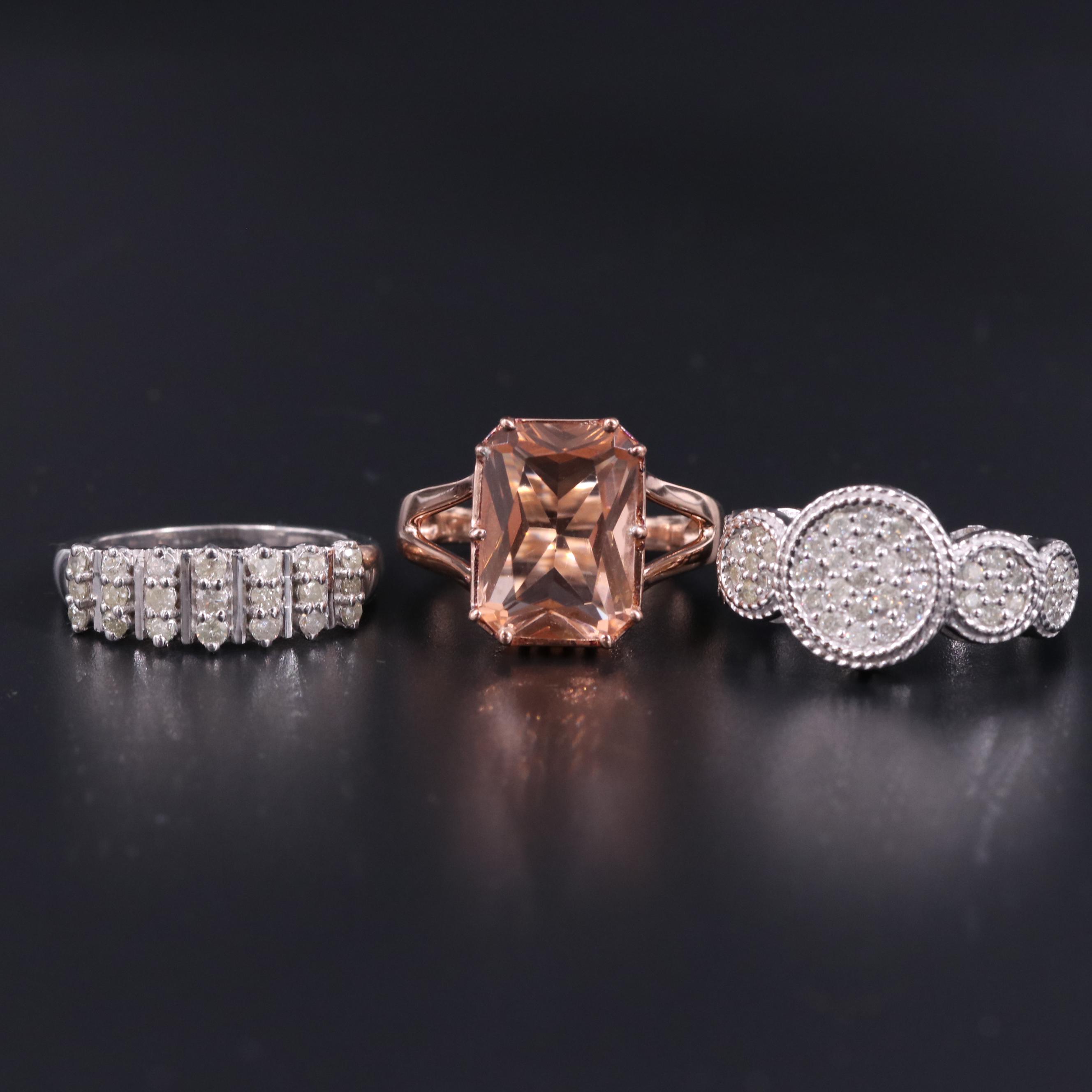 Sterling Silver Ring Collection Including Gemstones