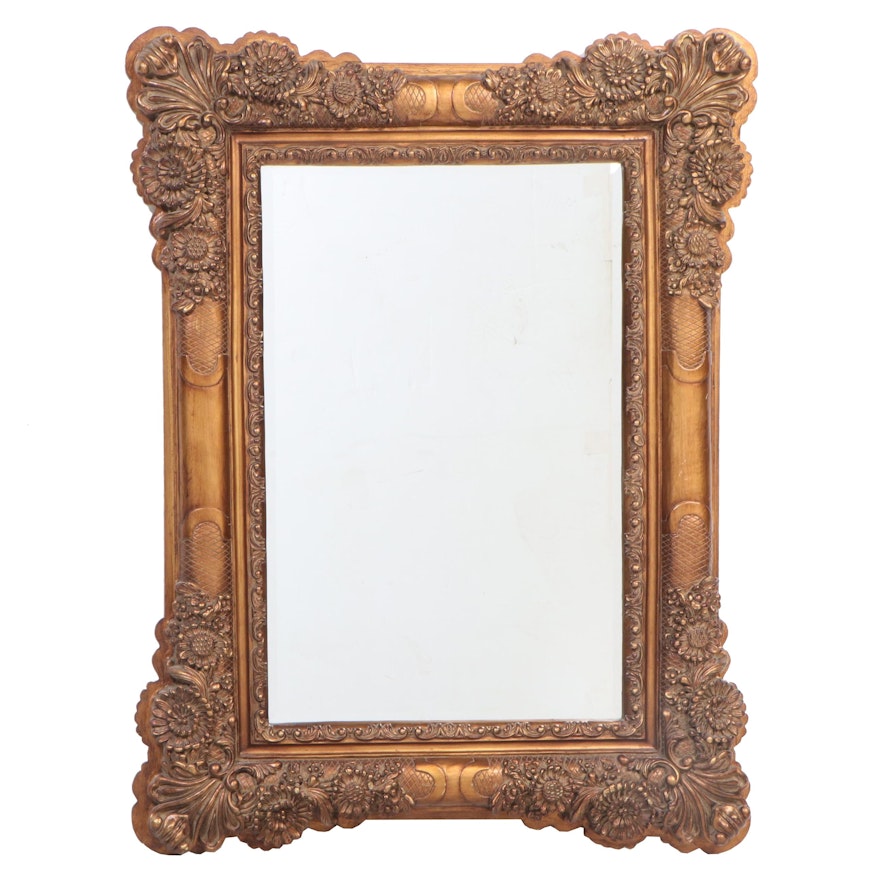 Large Baroque Style Giltwood and Gesso Wall Mirror, Contemporary
