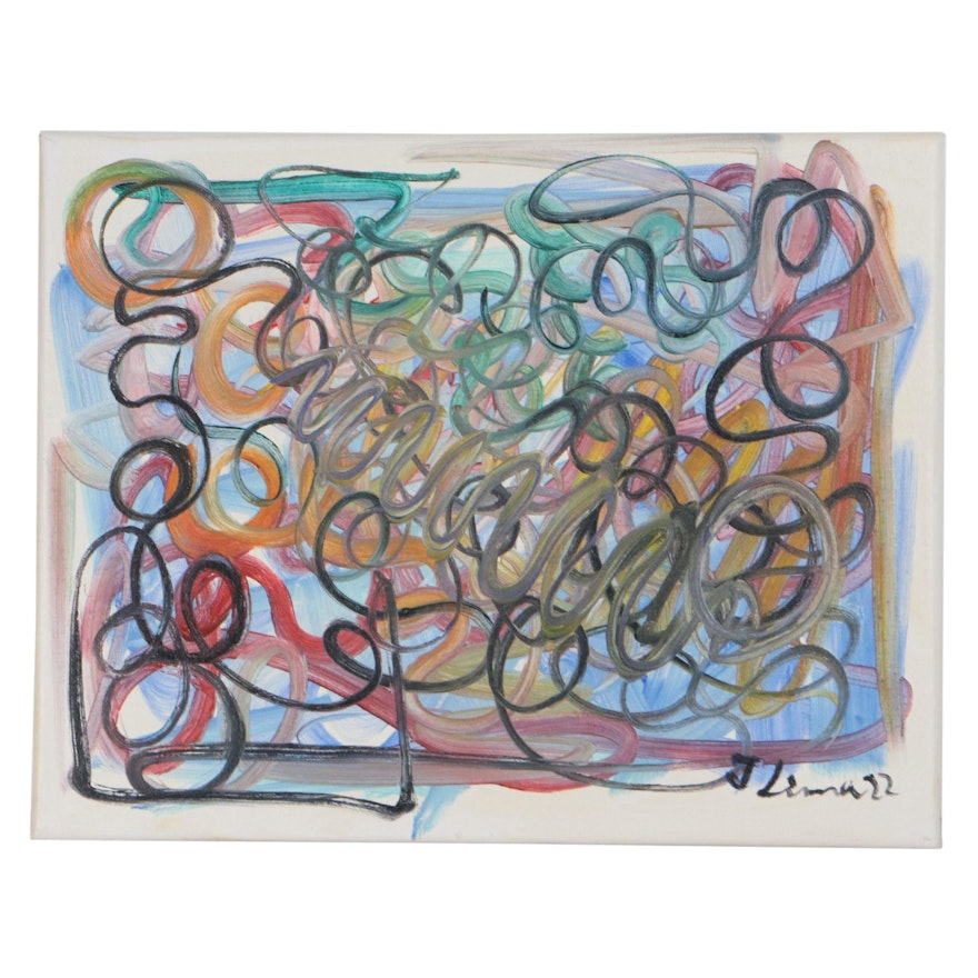 José M. Lima Abstract Gestural Oil Painting, 2022