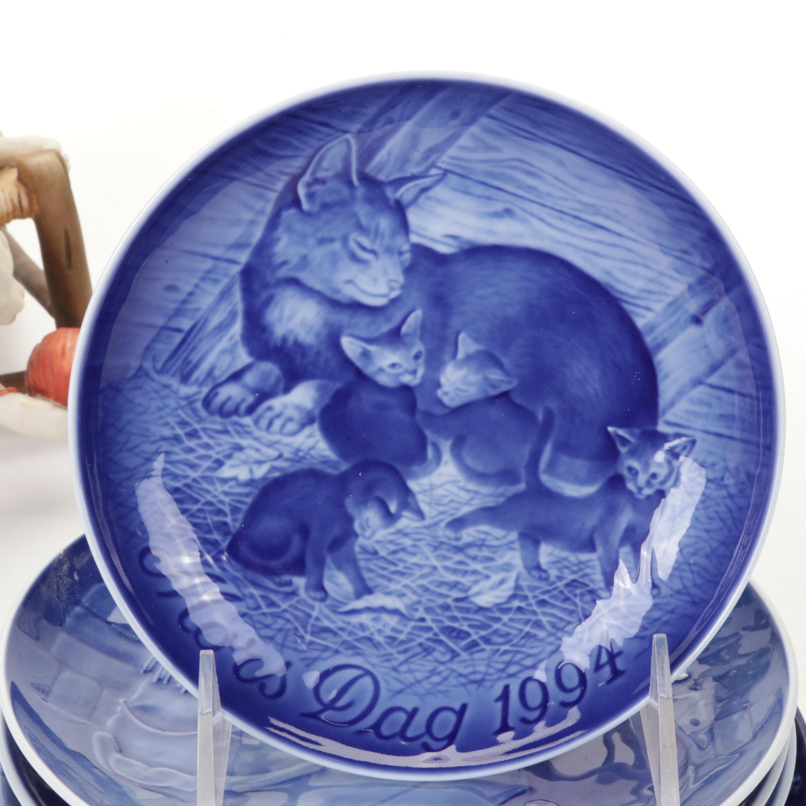 Lladro "Surprised" & "Attentive" Cat Figurines, Bing & Grondahl Plates, and More