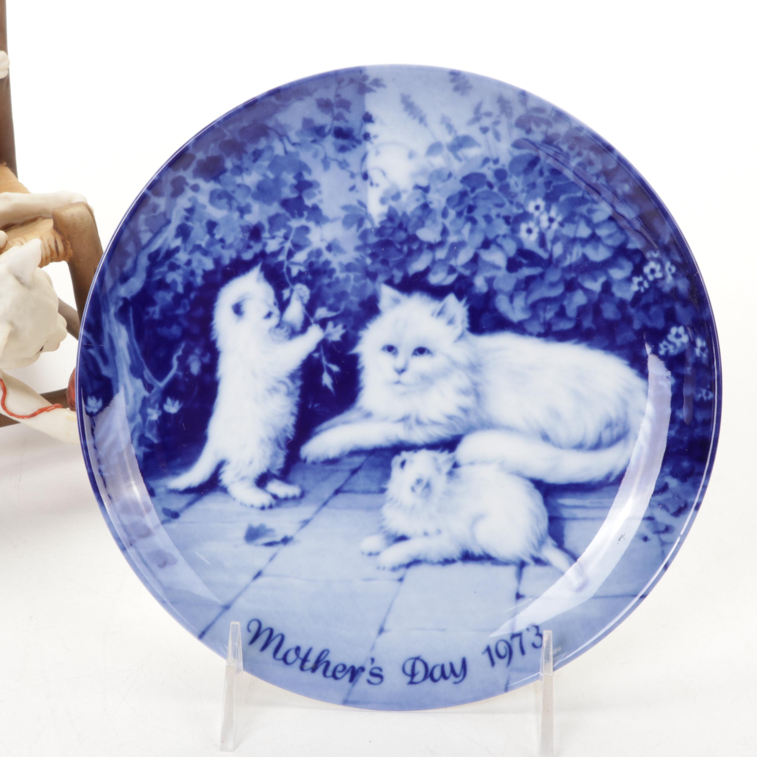 Lladro "Surprised" & "Attentive" Cat Figurines, Bing & Grondahl Plates, and More