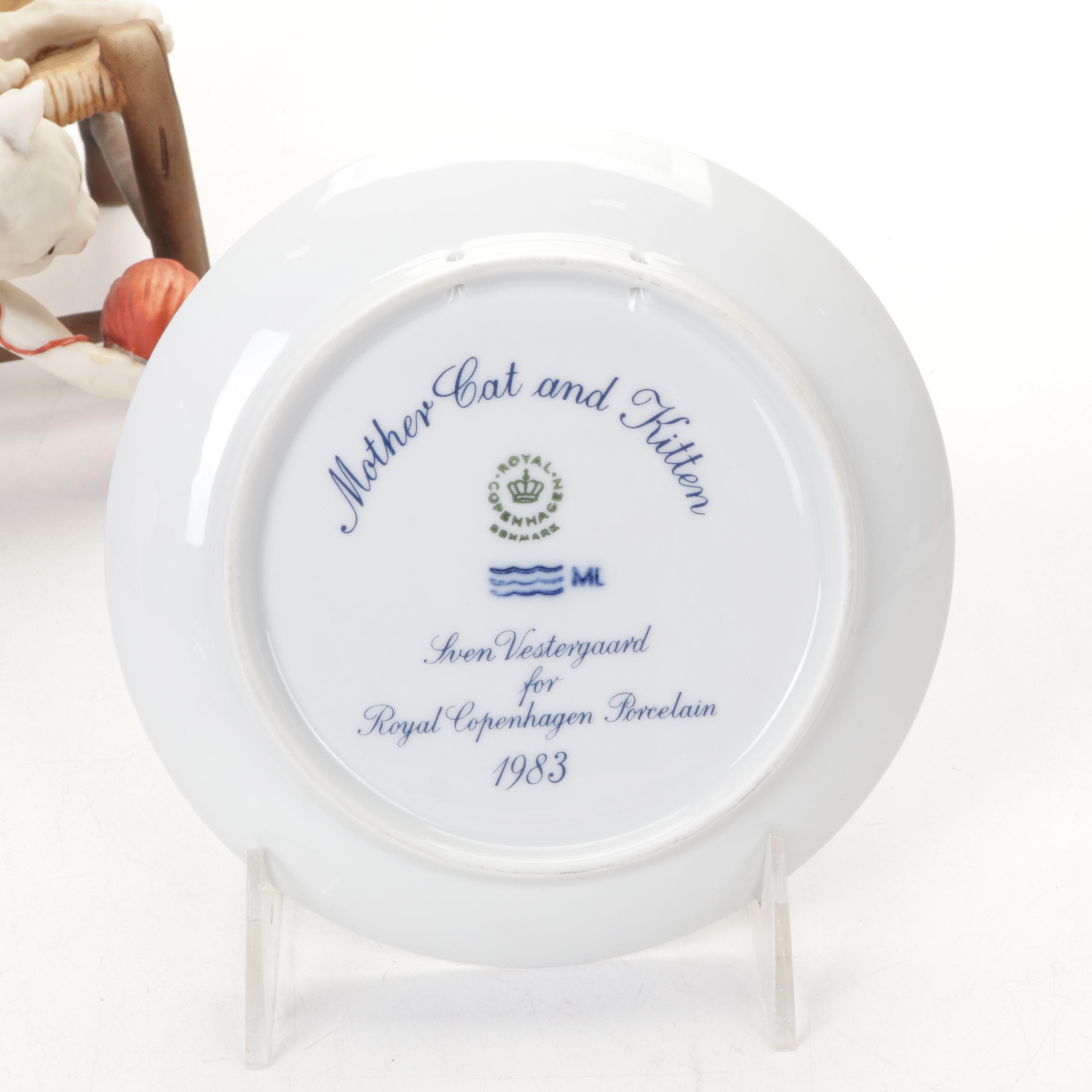 Lladro "Surprised" & "Attentive" Cat Figurines, Bing & Grondahl Plates, and More