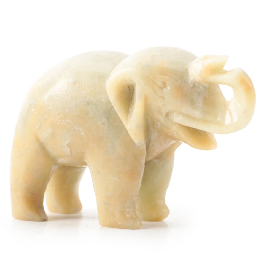 Carved Soapstone Elephant Figurine