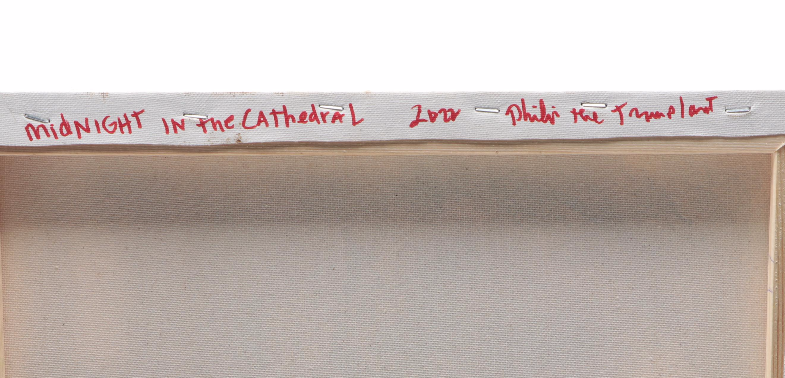 Philip the Transplant Mixed Media Painting "Midnight in the Cathedral," 2022