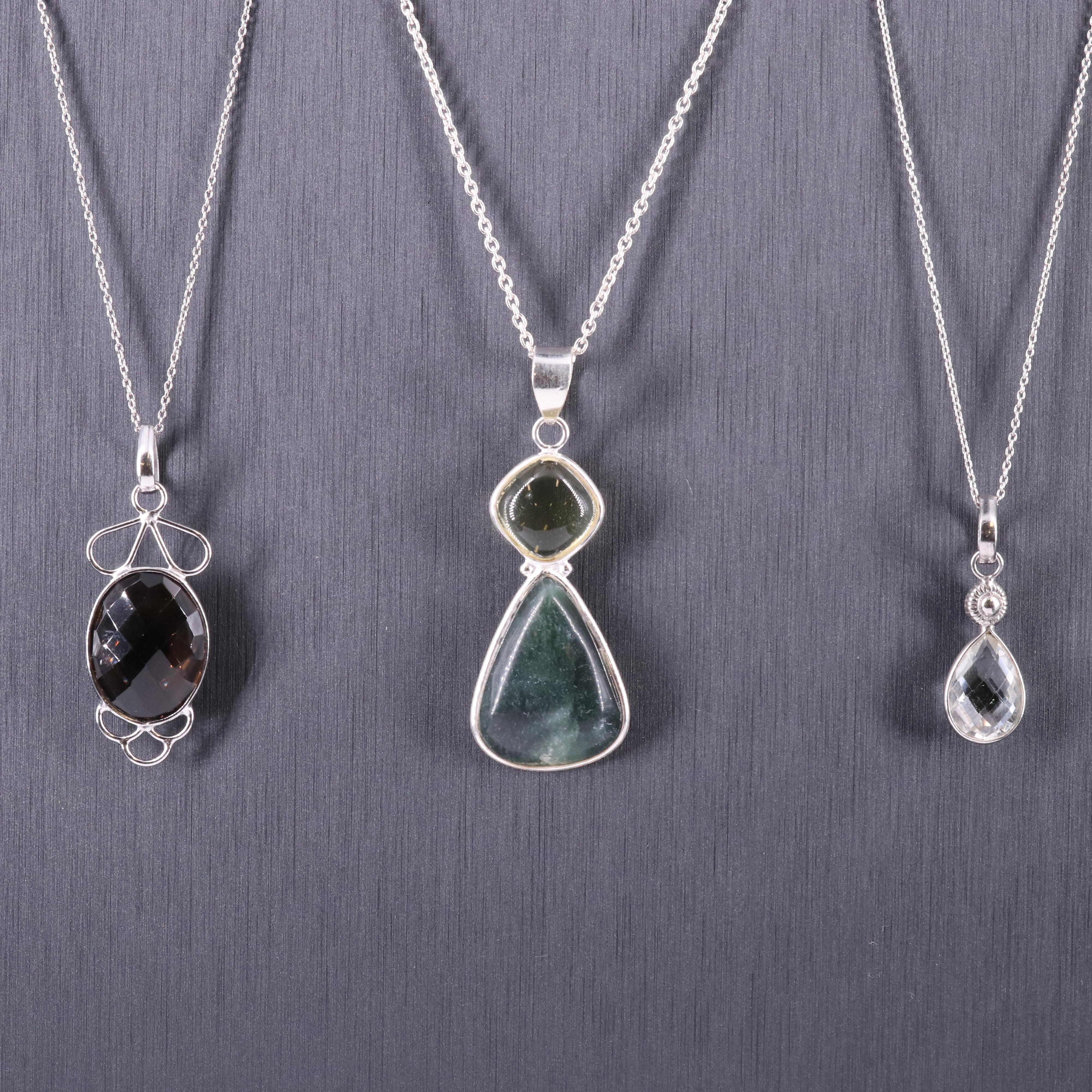 Sterling Silver Gemstone Necklace Collection
