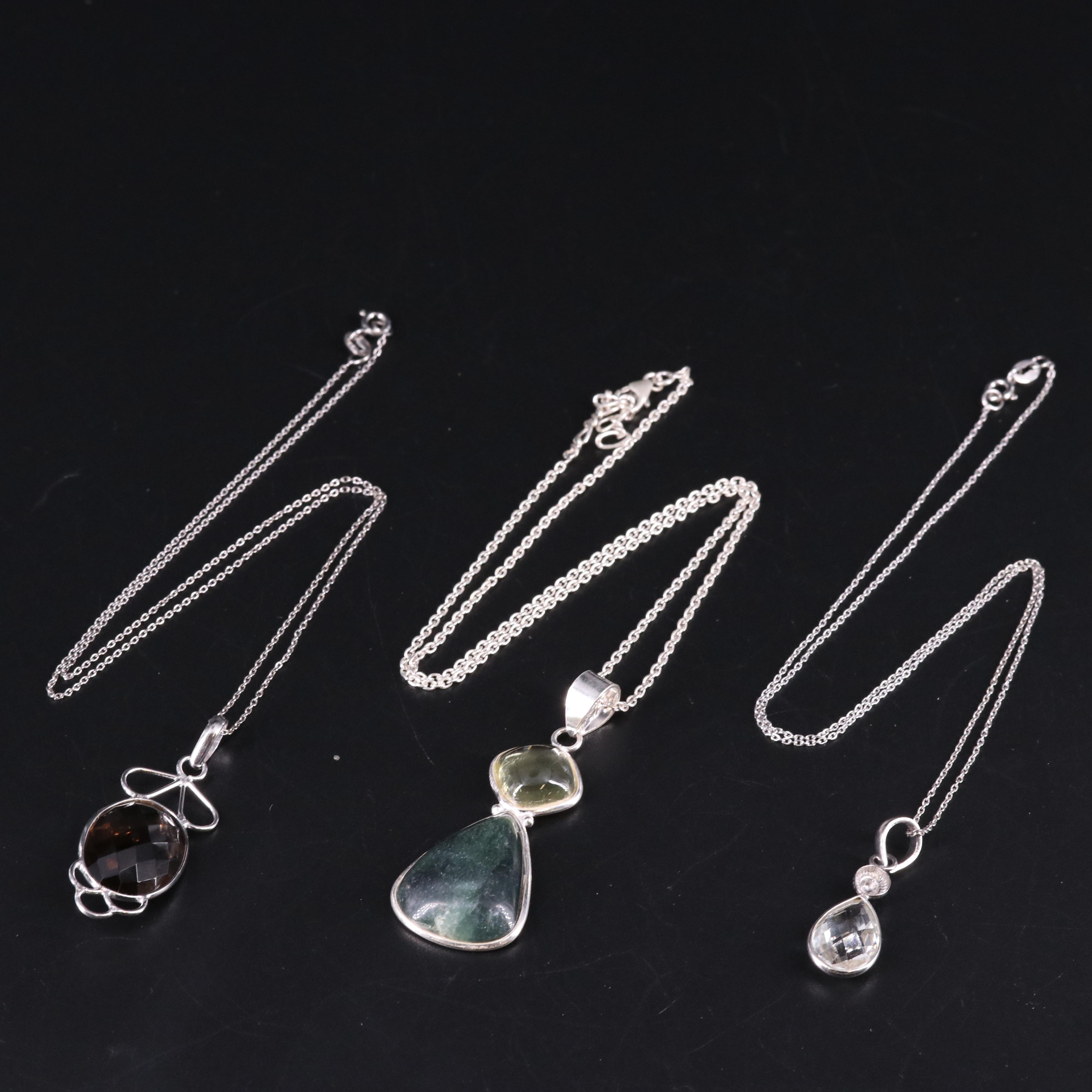 Sterling Silver Gemstone Necklace Collection