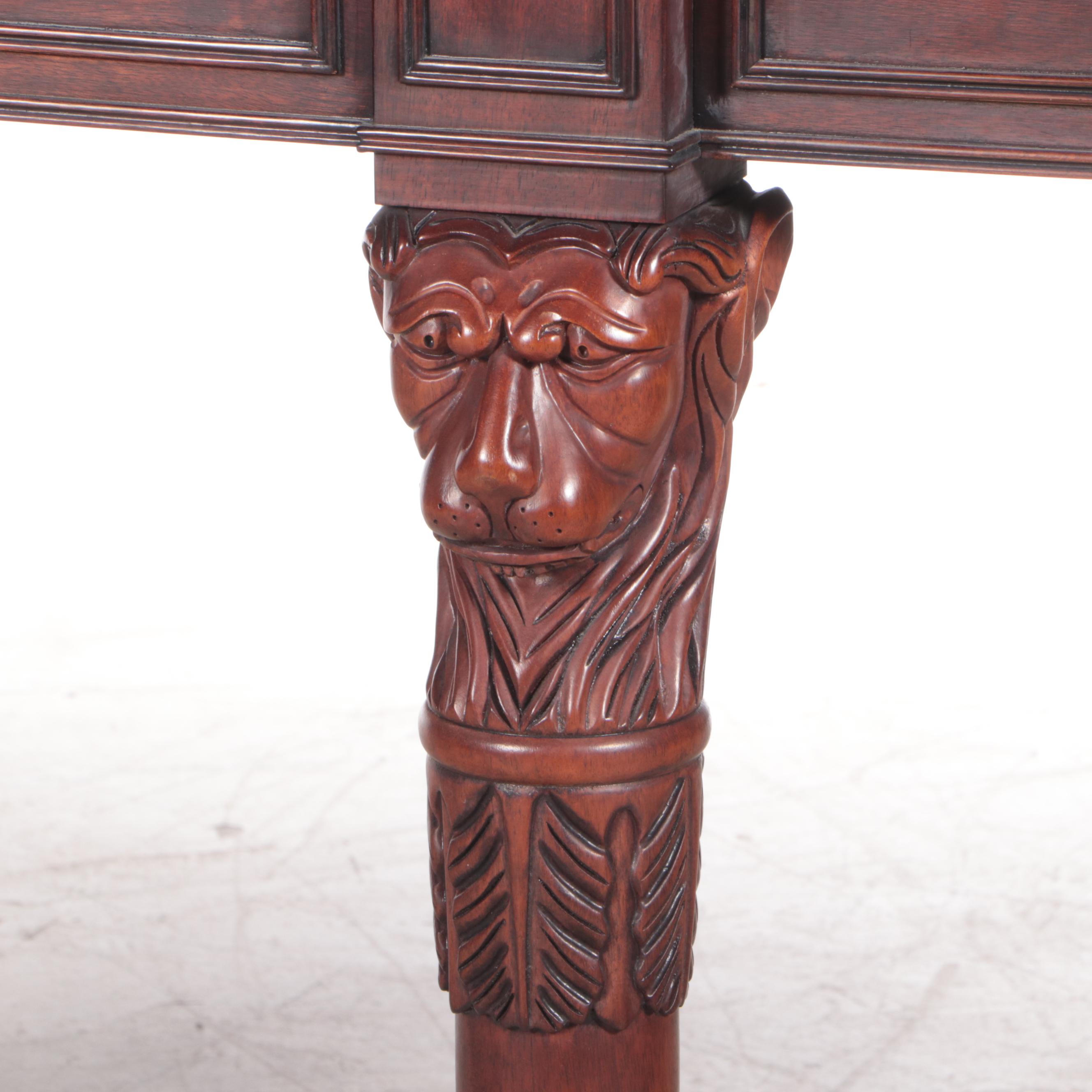 Henkel-Harris Regency Style Mahogany Console Table with Marble Top