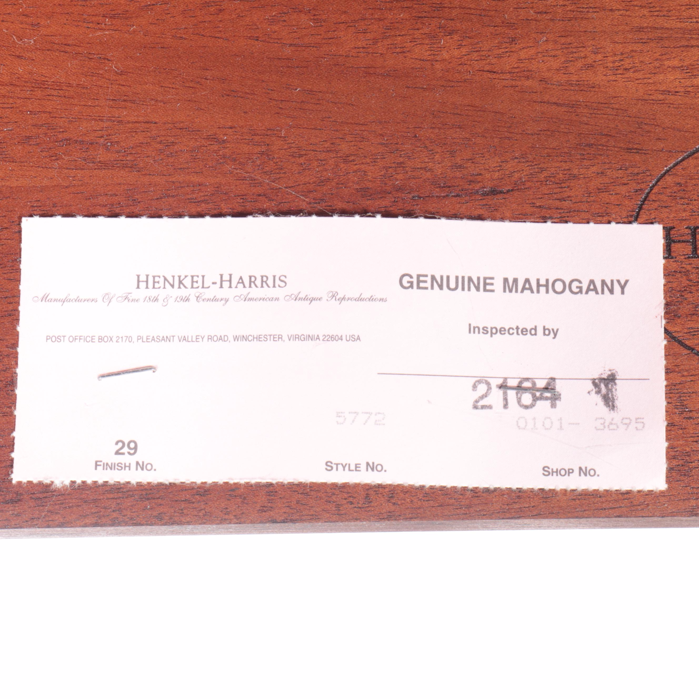 Henkel-Harris Regency Style Mahogany Console Table with Marble Top