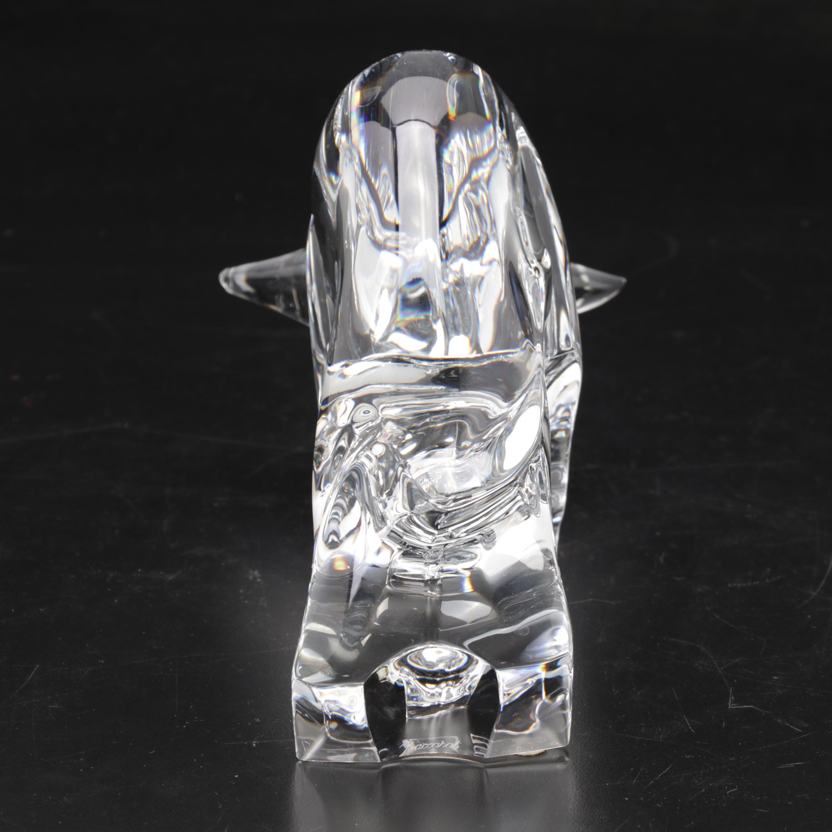 Baccarat Crystal Bull Figurine