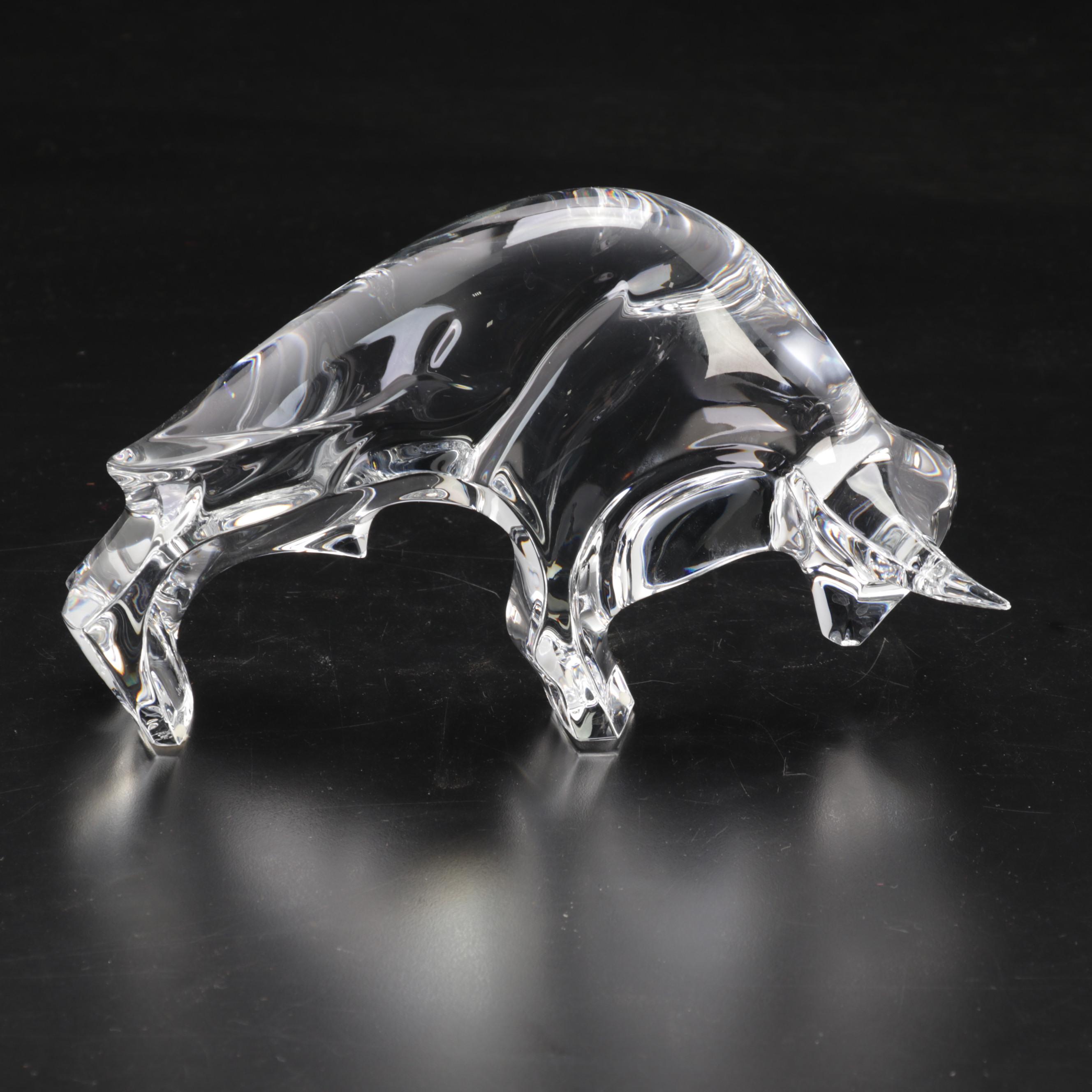 Baccarat Crystal Bull Figurine