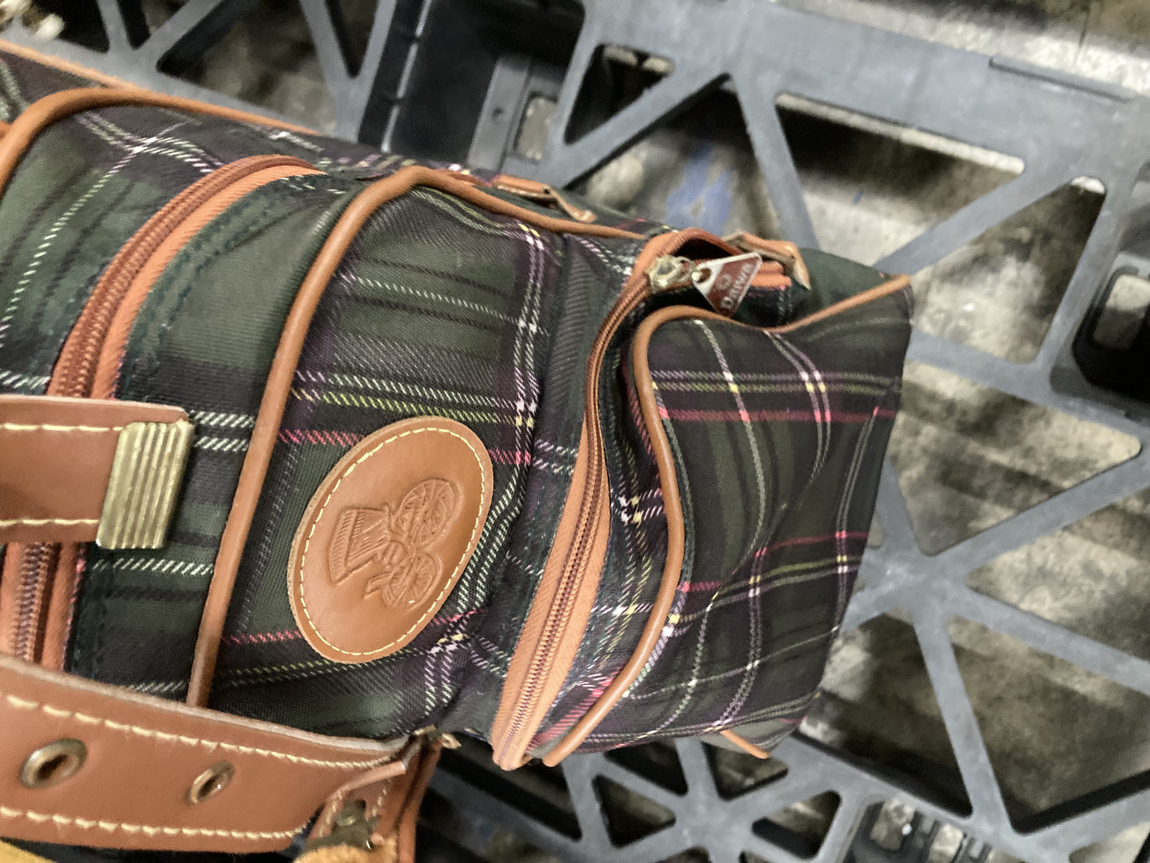 Daiwa Coach Collection Faux Leather and Plaid Golf Bag With Club Assortment