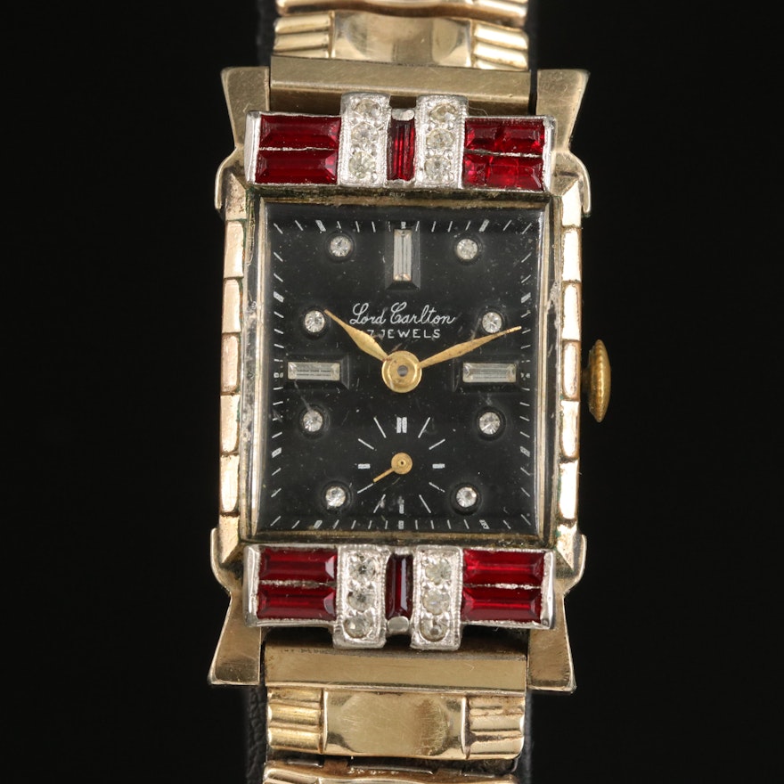 Vintage Lord Carlton Rhinestone Wristwatch