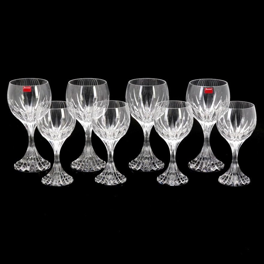 Baccarat Crystal "Massena" Water Goblets and Claret Wine Glasses