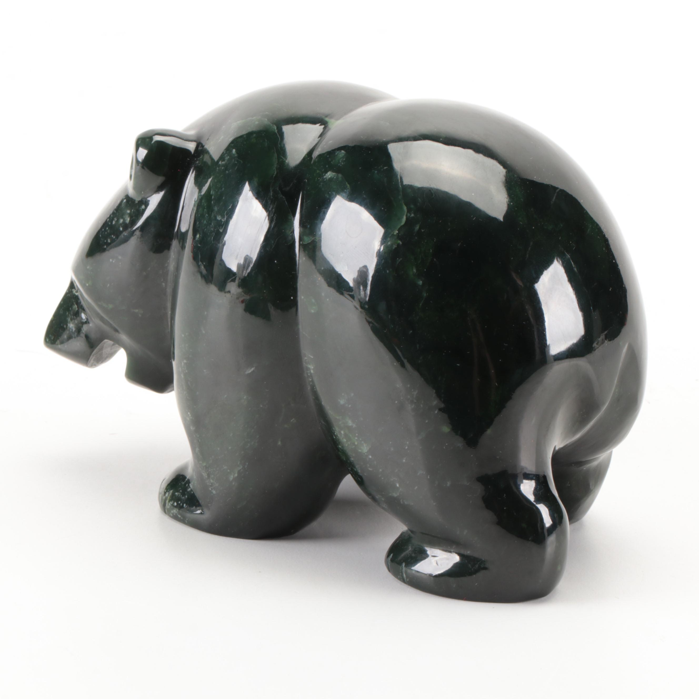 Carved Nephrite Bear Figurine