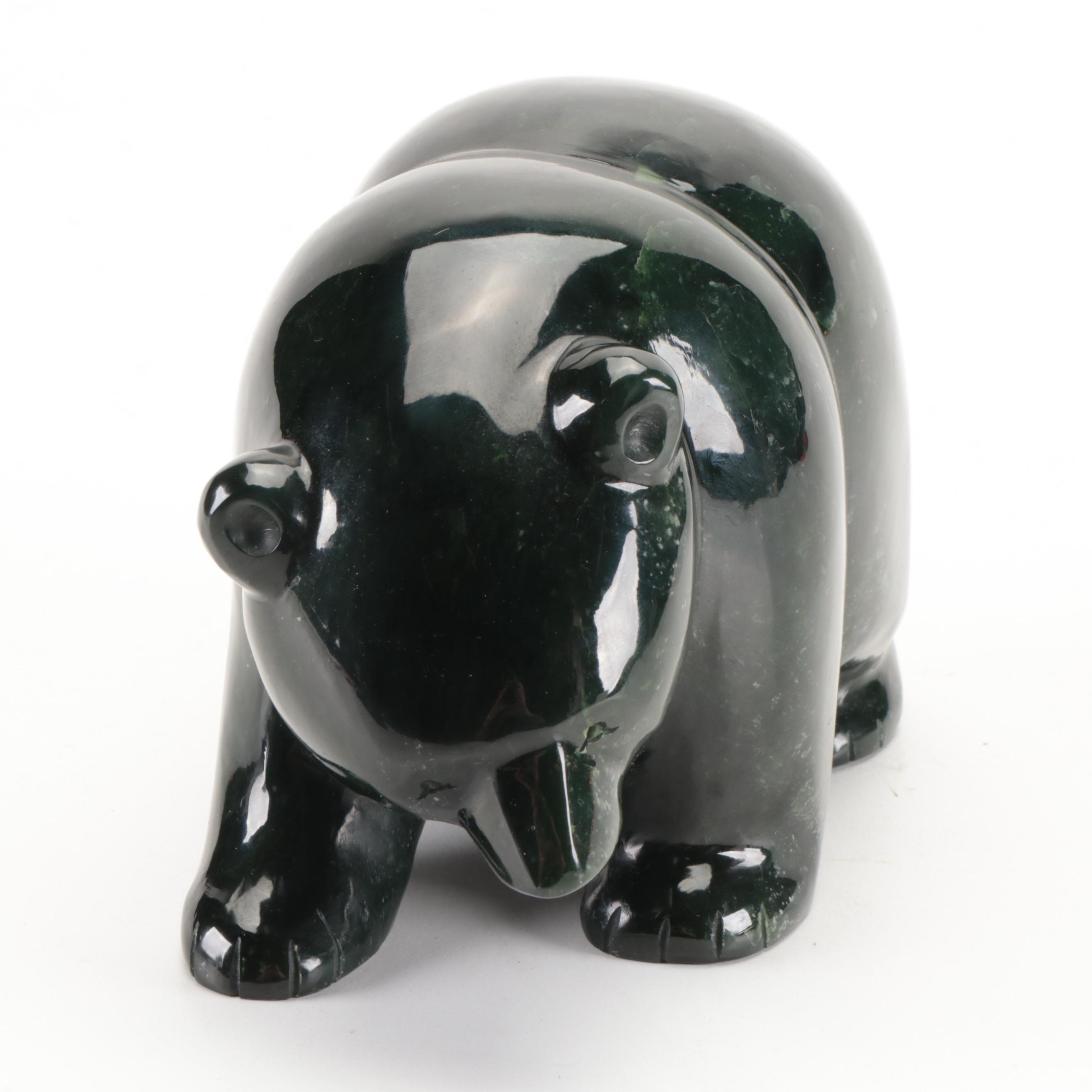 Carved Nephrite Bear Figurine