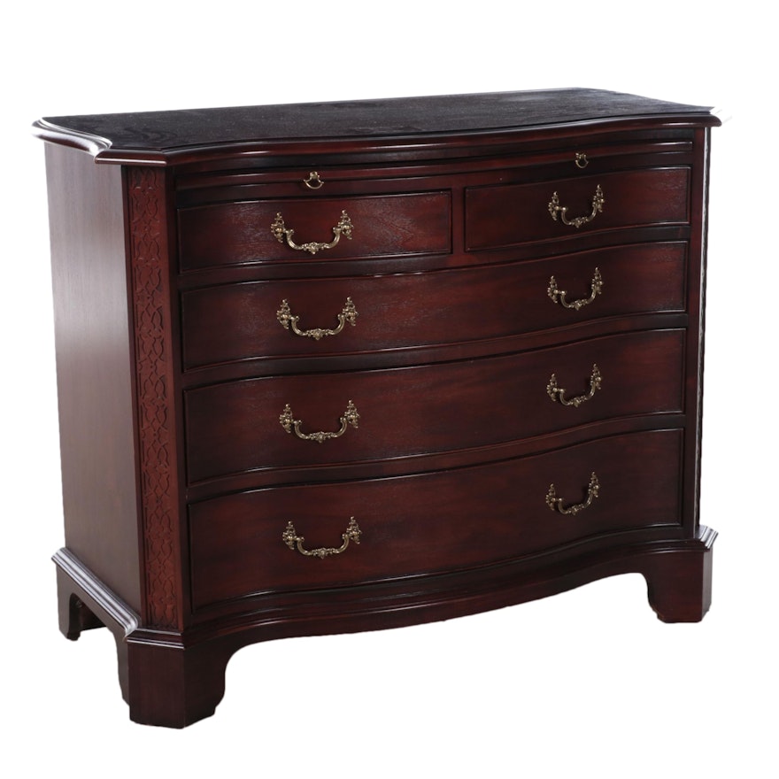 Century Chippendale Style Serpentine Mahogany Bachelor's Chest