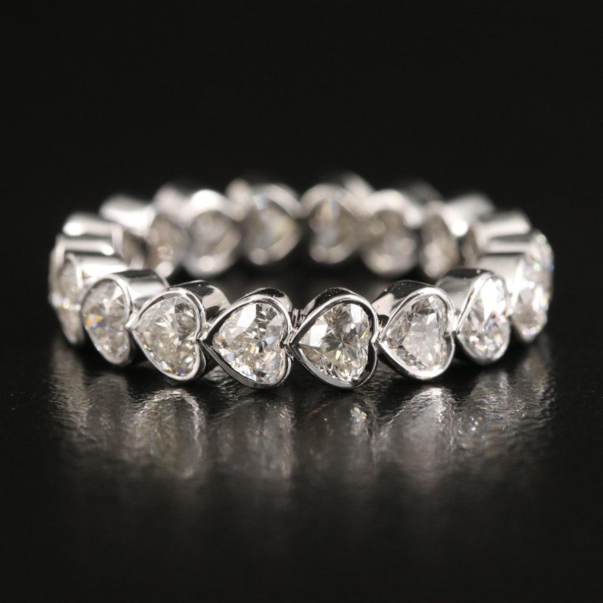 14K 2.74 CTW Diamond East-West Eternity Heart Ring