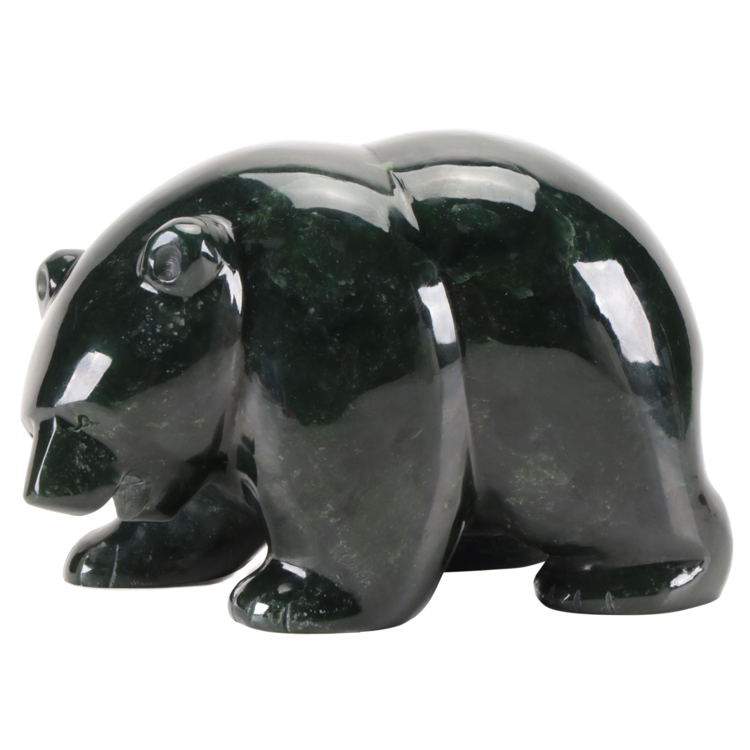 Carved Nephrite Bear Figurine