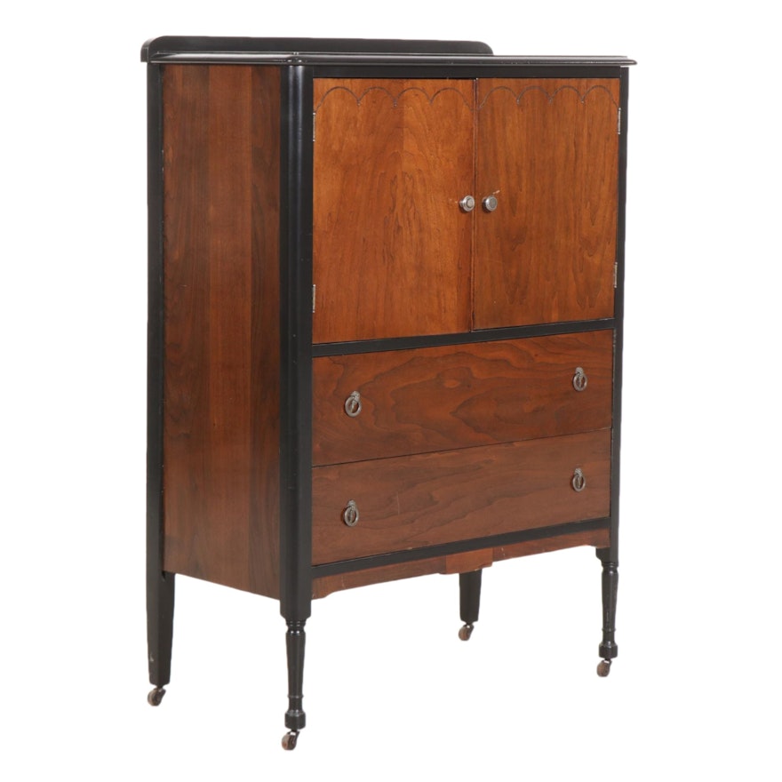 Neoclassical Style Parcel-Ebonized Oak Chest of Drawers