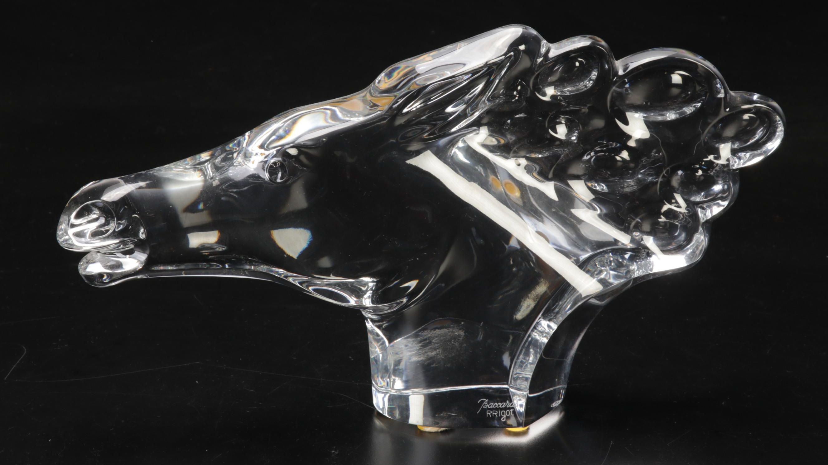 Robert Rigot for Baccarat "Horse Head" Crystal Figurine