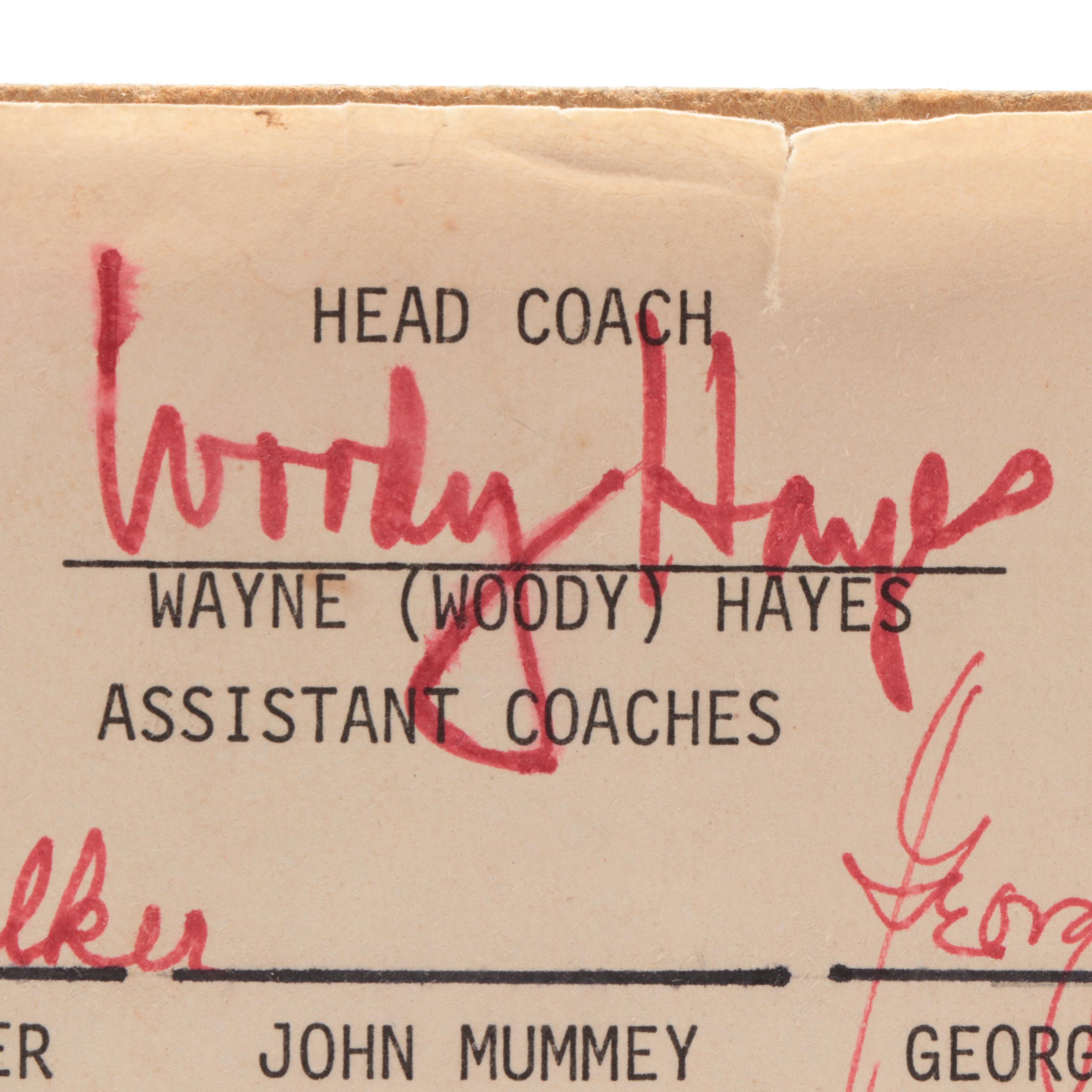 1975 Ohio State Buckeyes Football Signed Team Roster with Hayes, Griffin