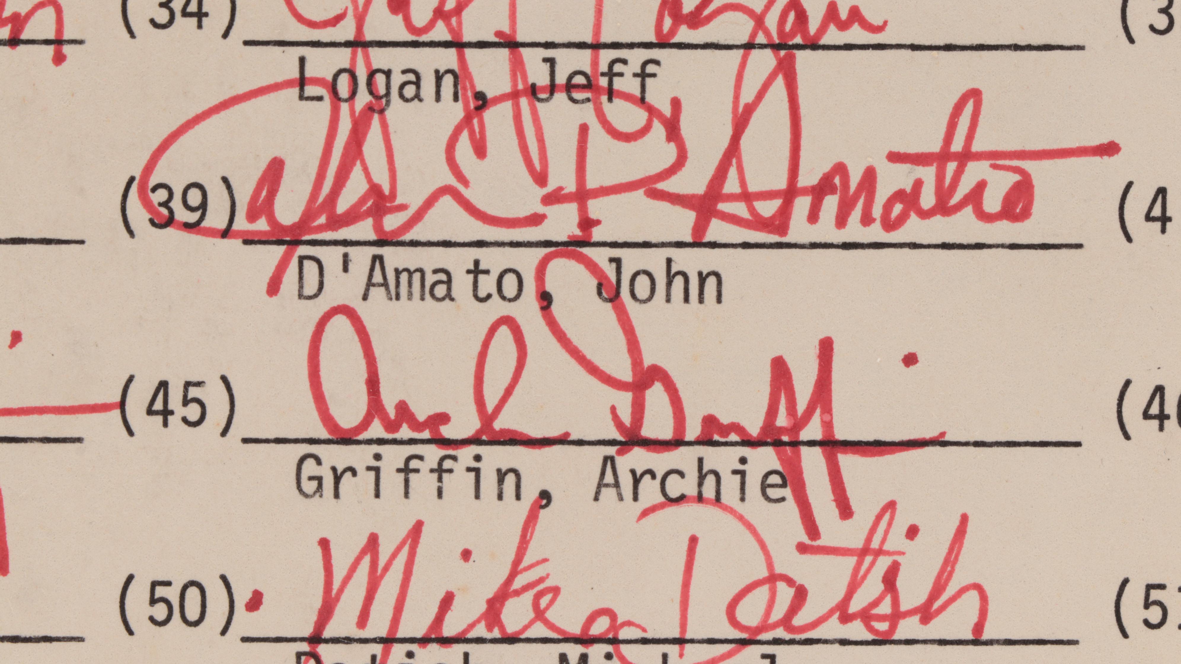 1975 Ohio State Buckeyes Football Signed Team Roster with Hayes, Griffin