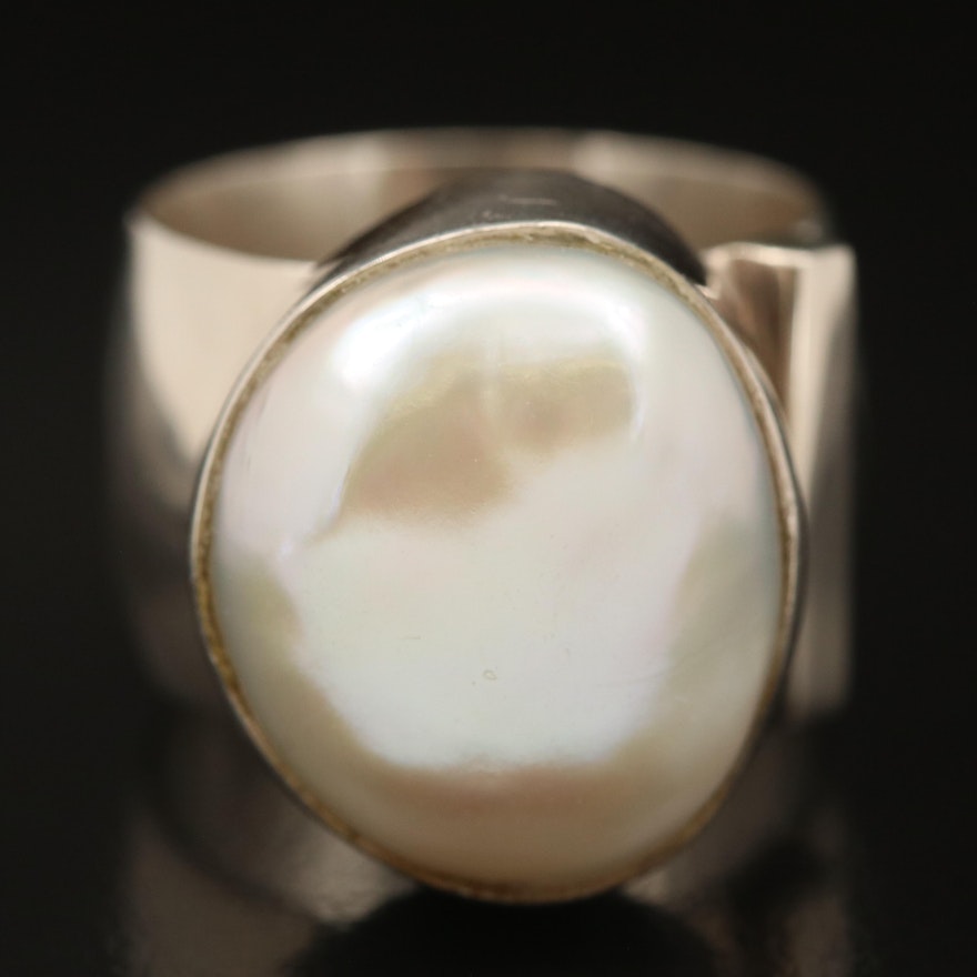 Lilly Barrack Sterling Pearl Ring
