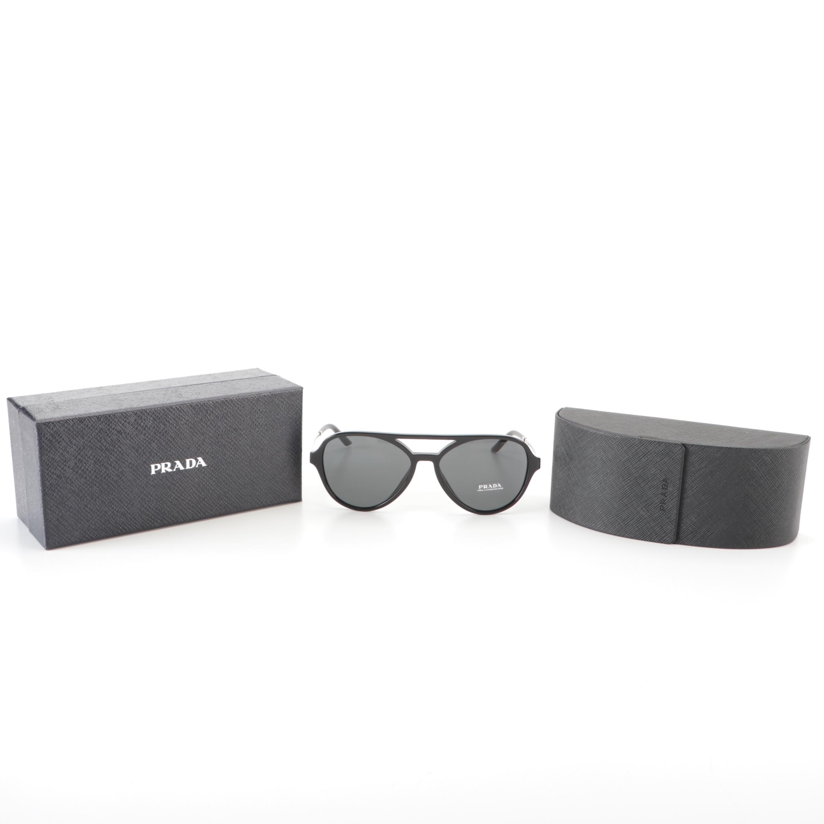 Prada SPR13W Aviator Sunglasses with Case