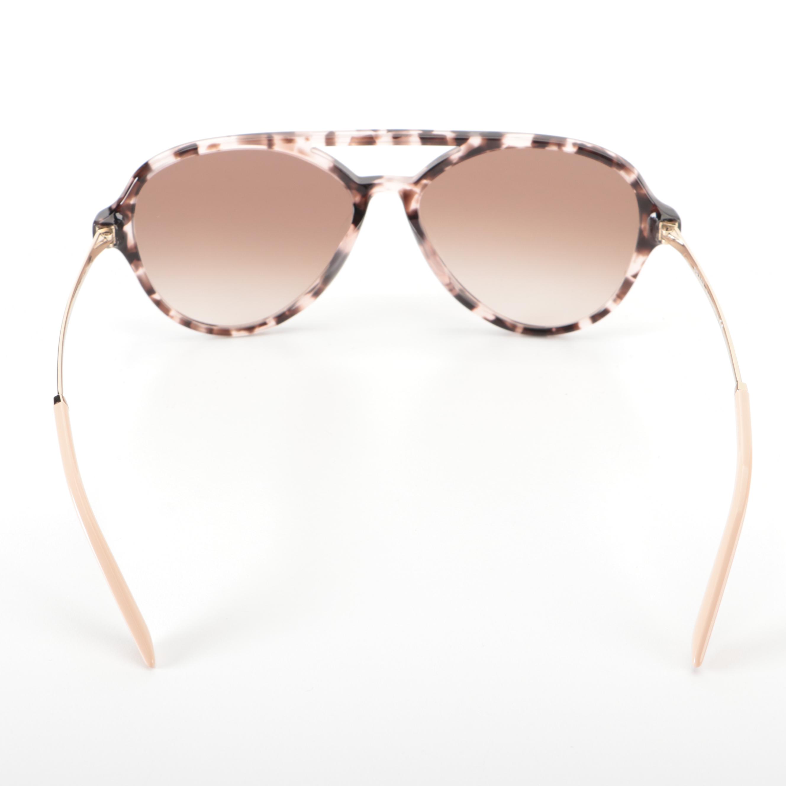 Prada SPR13W-F Orchid Havana Pilot Sunglasses with Case and Box