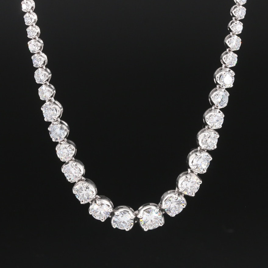 14K 9.93 CTW Lab Grown Diamond Graduated Necklace