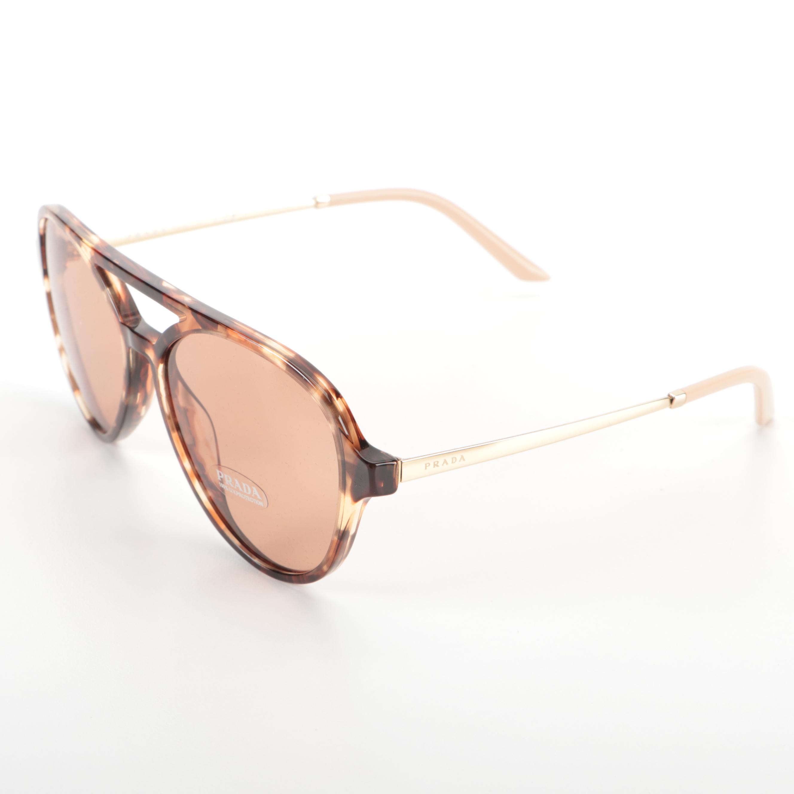 Prada SPR13W Aviator Sunglasses with Case and Box